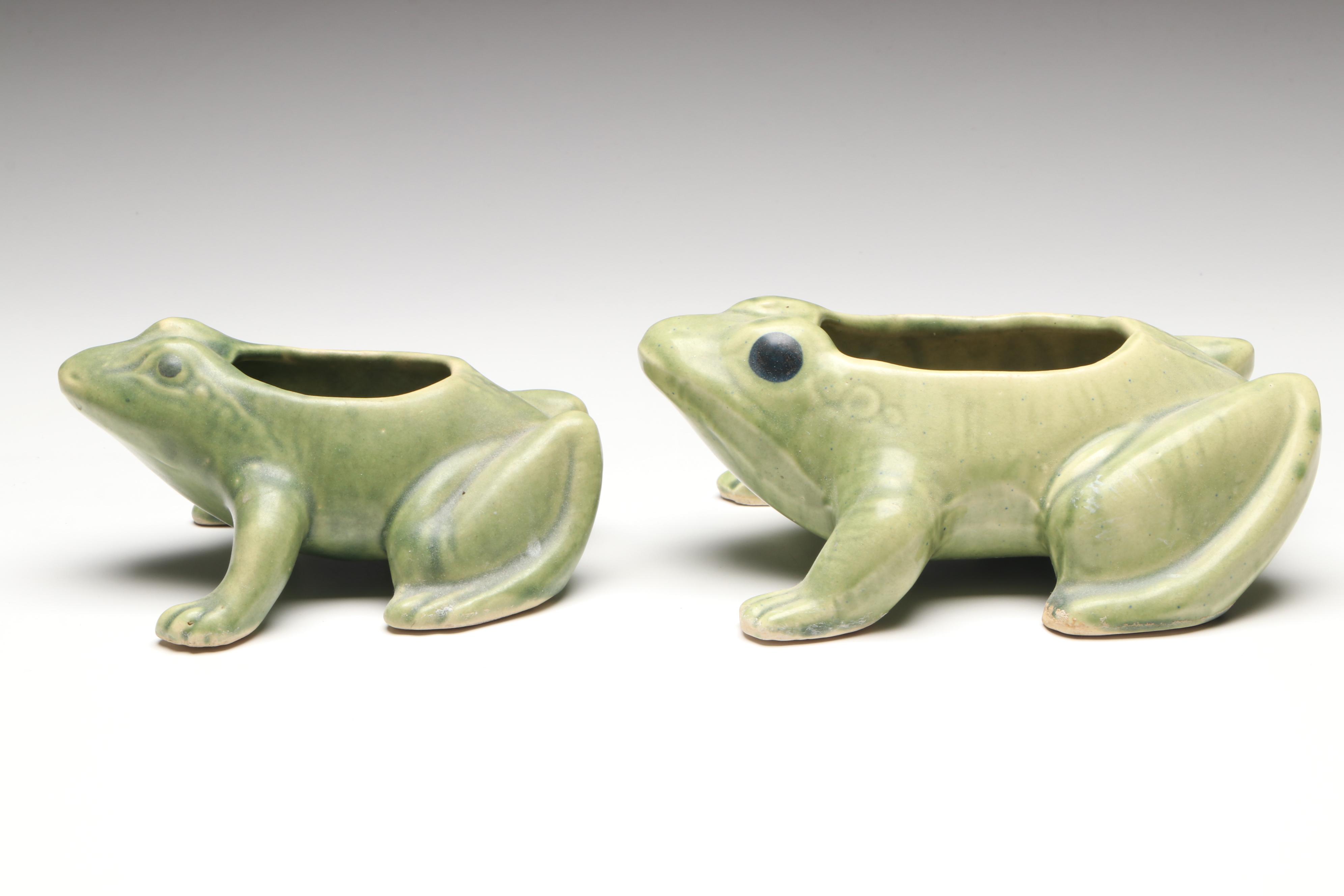 Brush McCoy Pottery Frog Planters