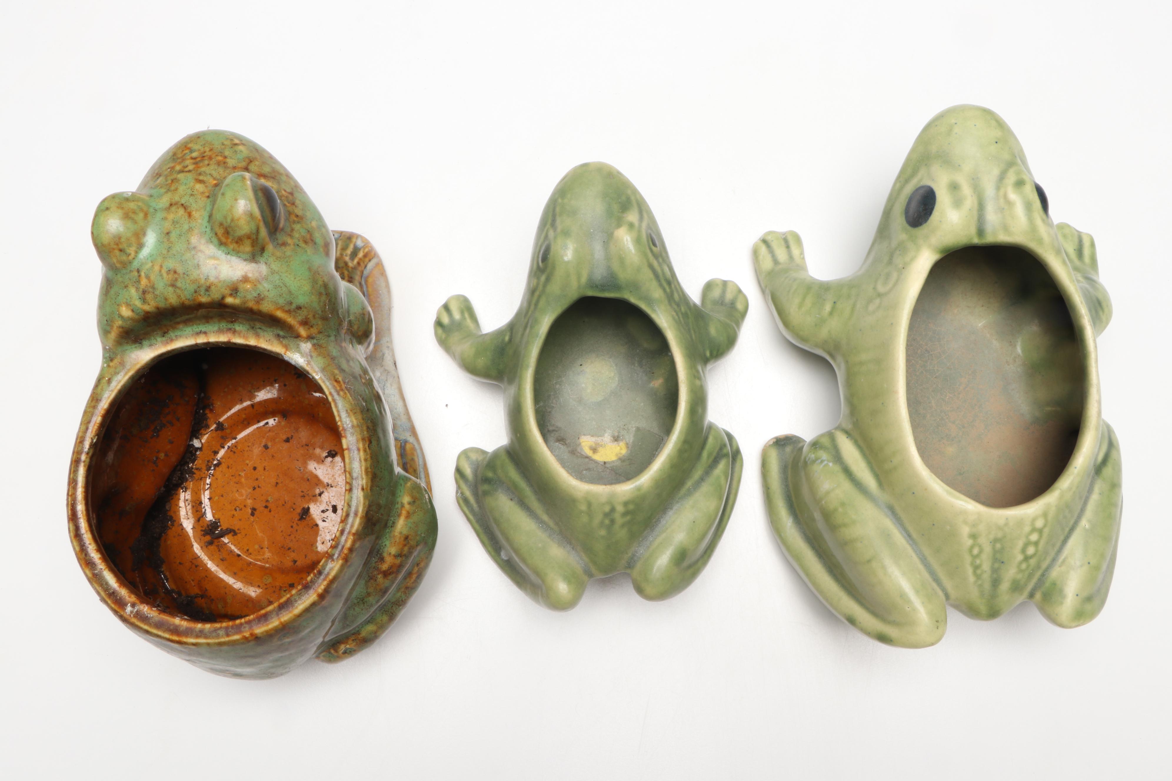 Brush McCoy Pottery Frog Planters
