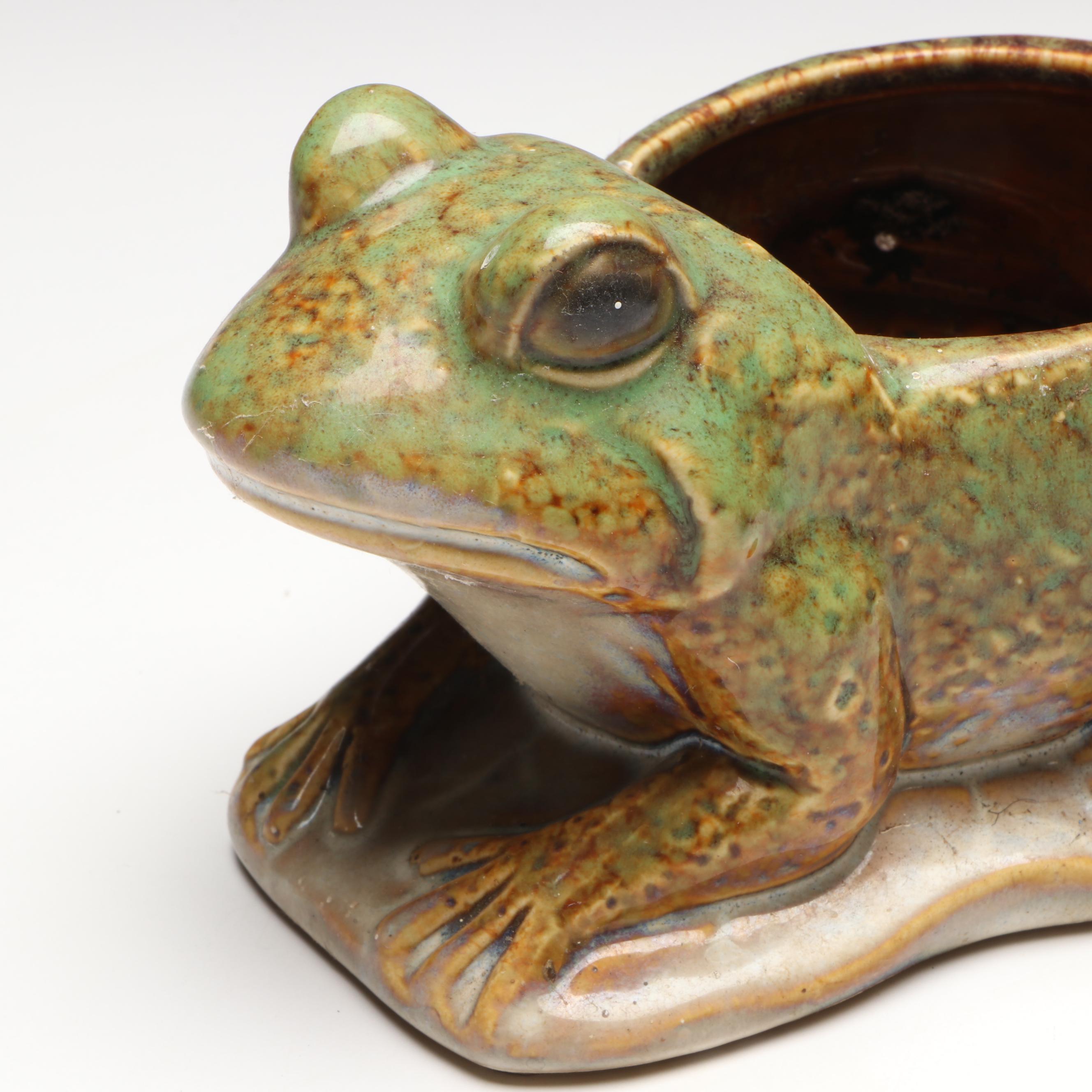 Brush McCoy Pottery Frog Planters