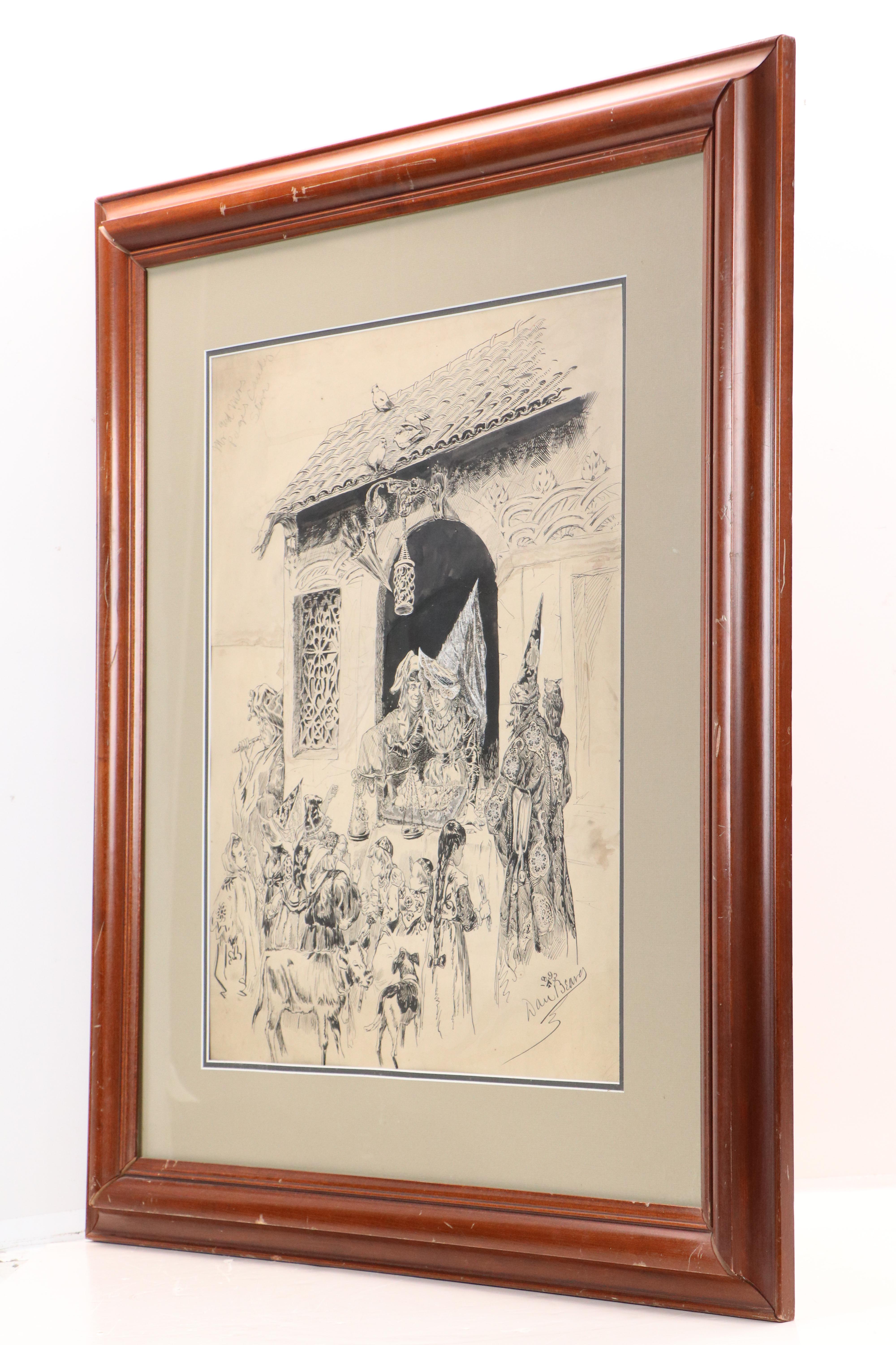 Daniel Beard Fantasy Ink Illustration "Mr. and Mrs. Page's Candy Store," 1993