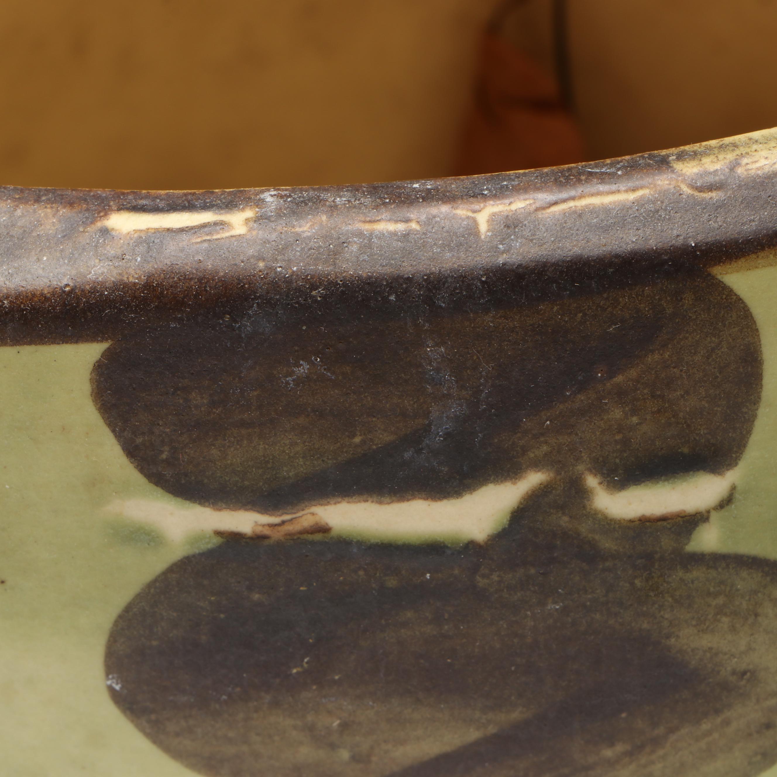 Brush McCoy Pottery Reclining Frog Planter with Sitting Frog Figure