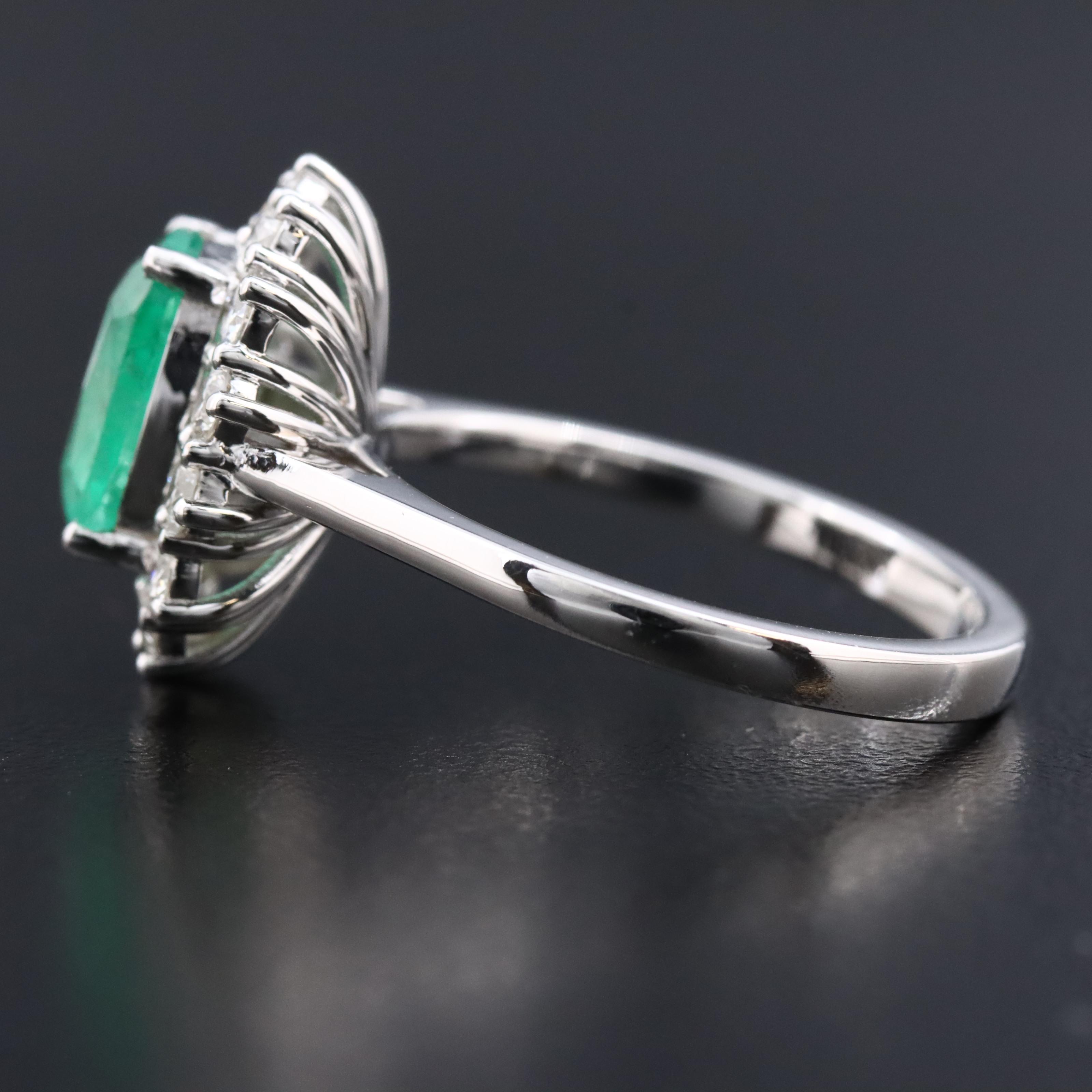 18K 1.90 CT Emerald and Diamond Ring