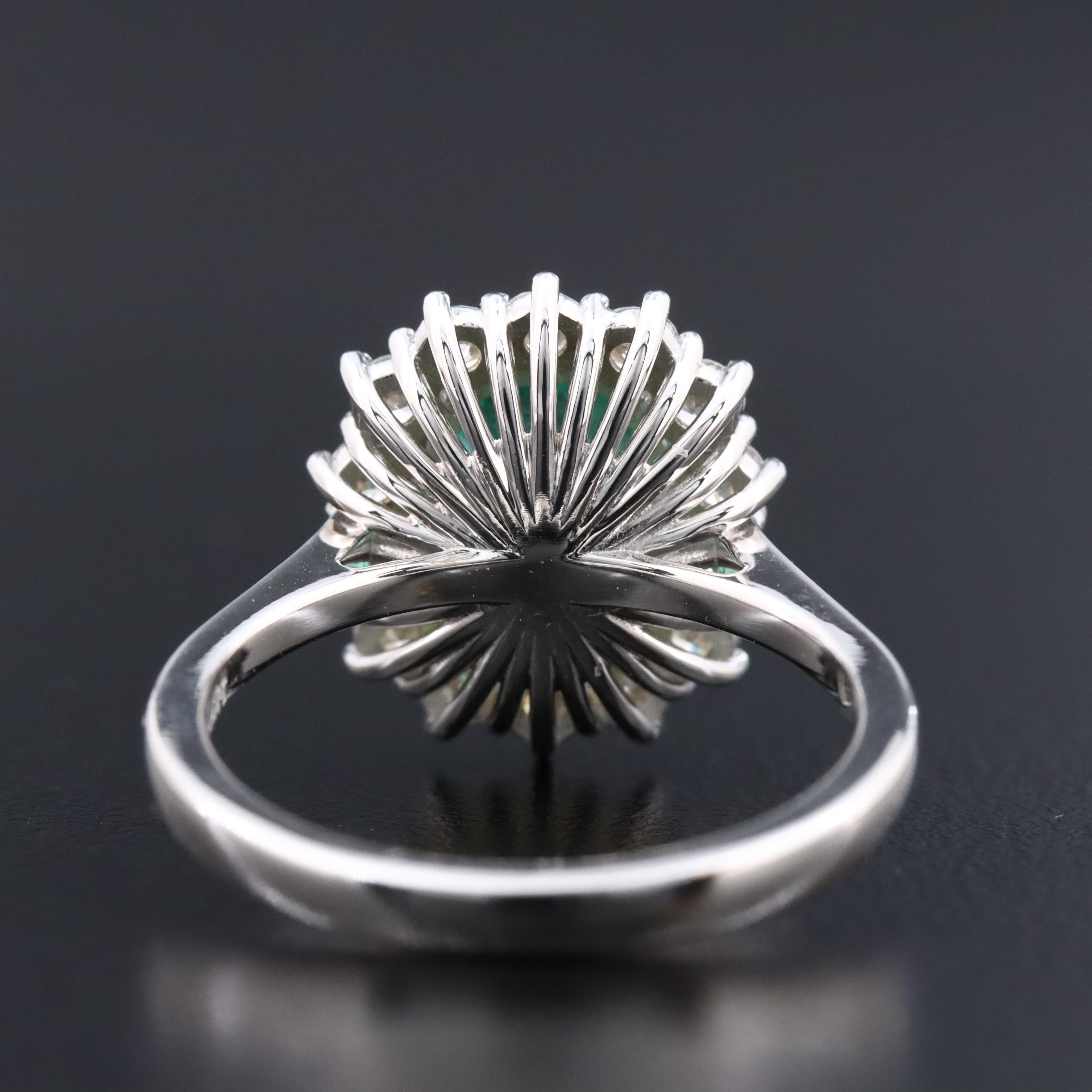 18K 1.90 CT Emerald and Diamond Ring
