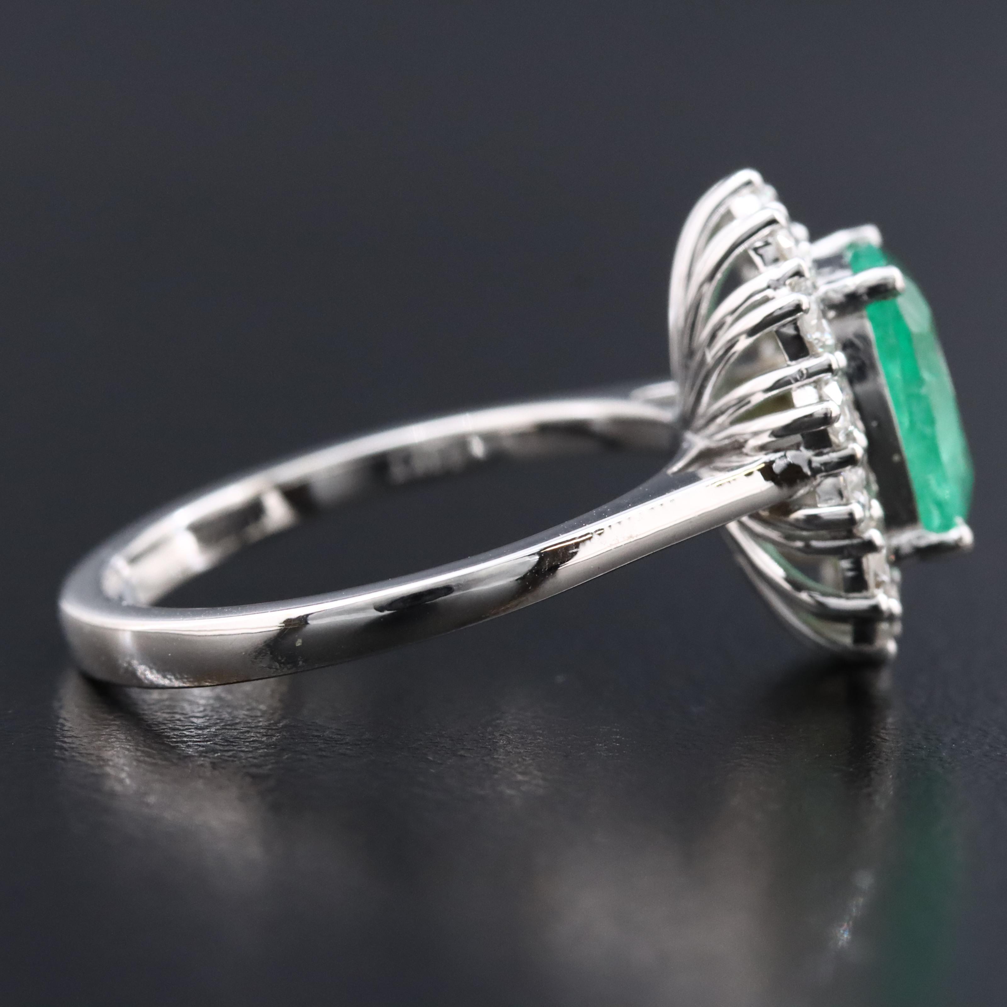 18K 1.90 CT Emerald and Diamond Ring