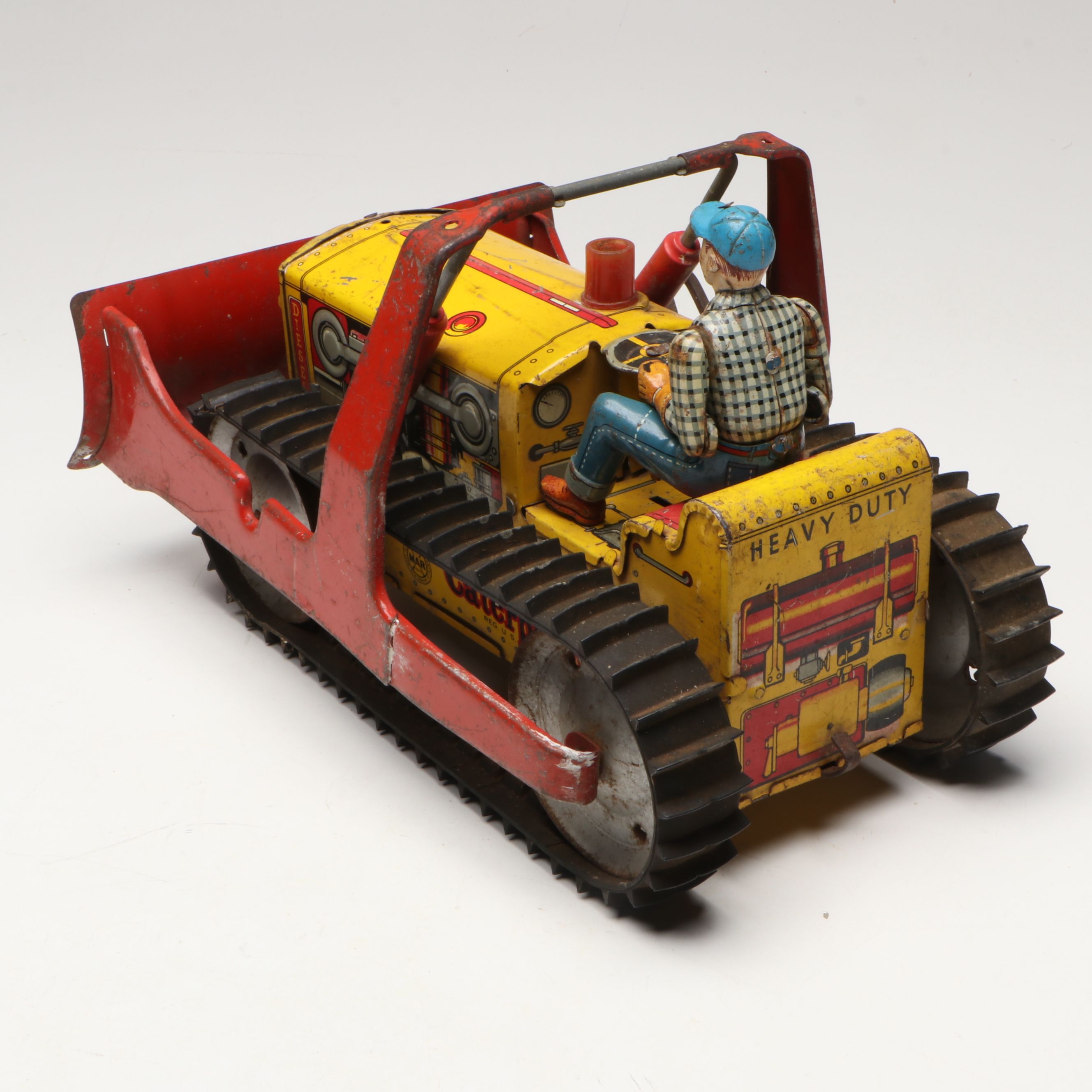 Marx "Caterpillar" Tin Litho Wind-Up Tractor Toy, Mid-20th Century