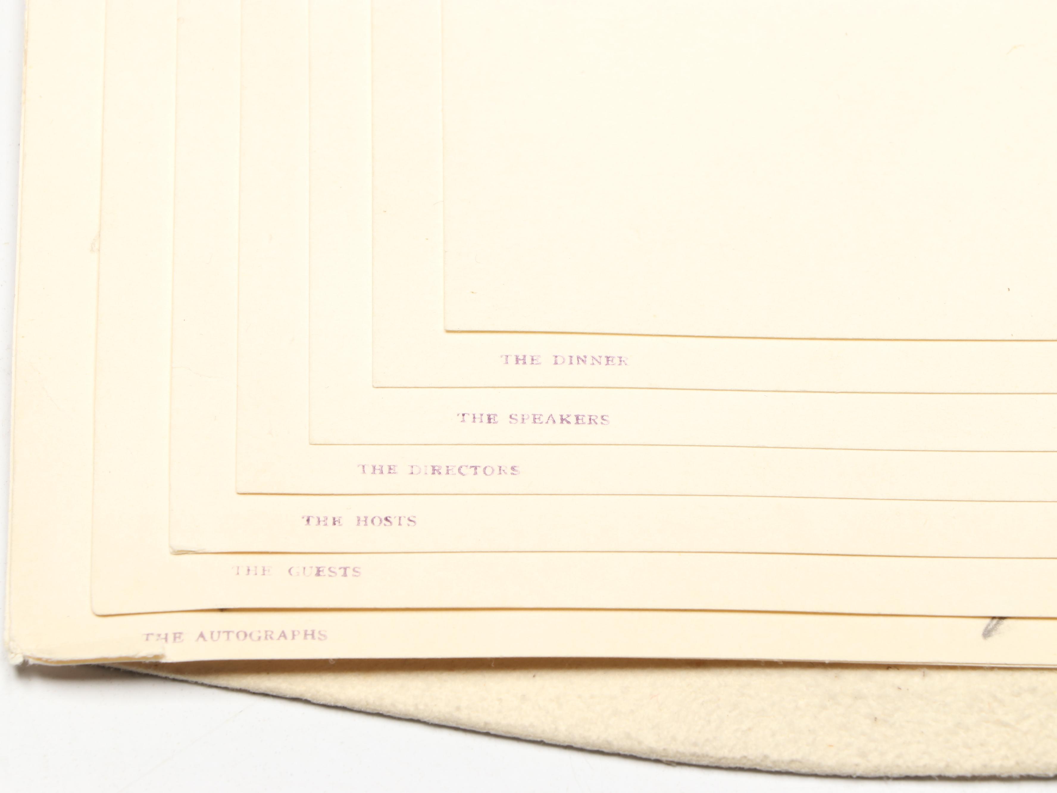 Signed 1906 Periodical Publishers Association Annual Dinner Program