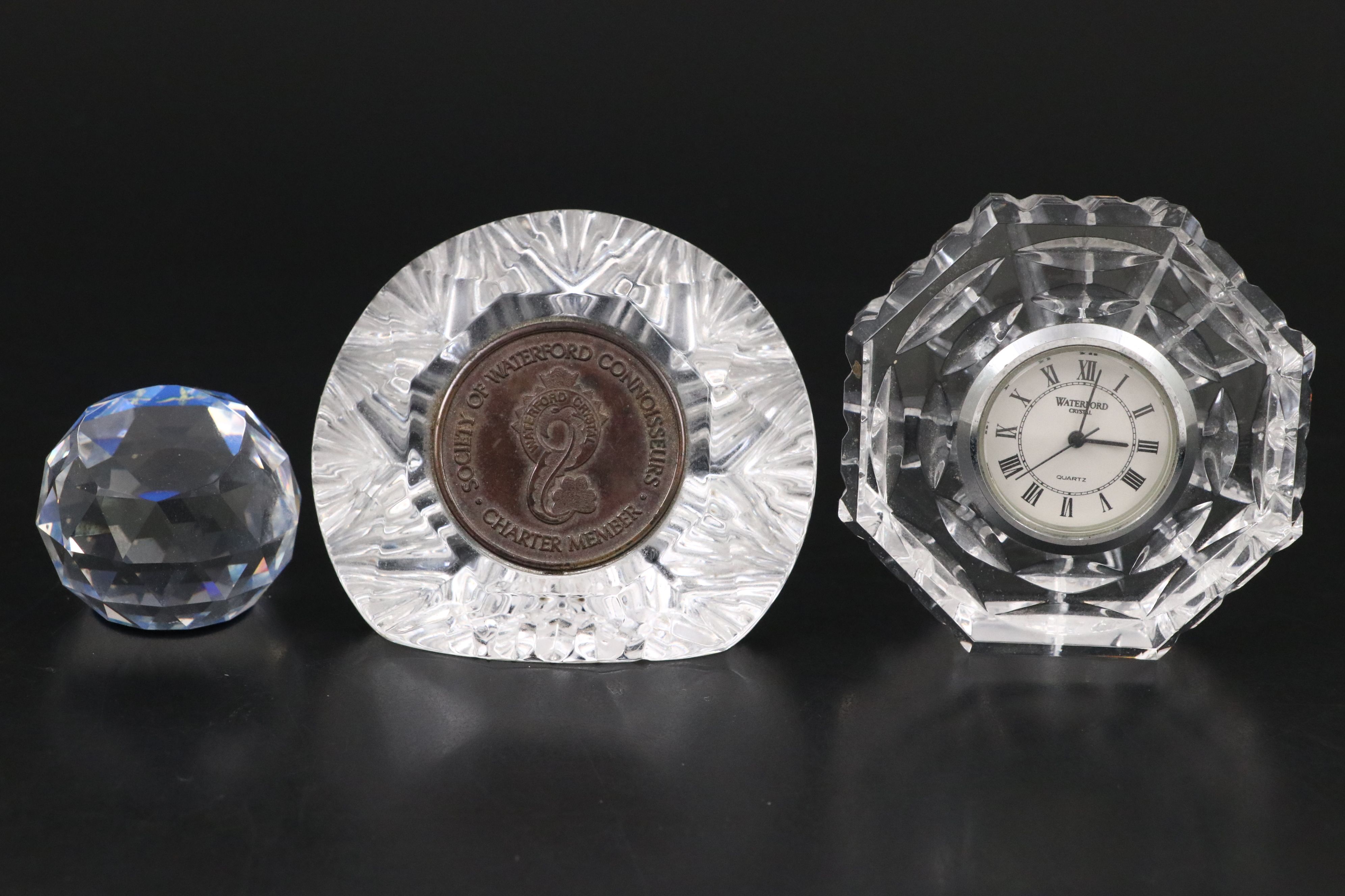 Waterford Crystal Desk Clocks, Crystal Pen Holder, and More Office Accessories