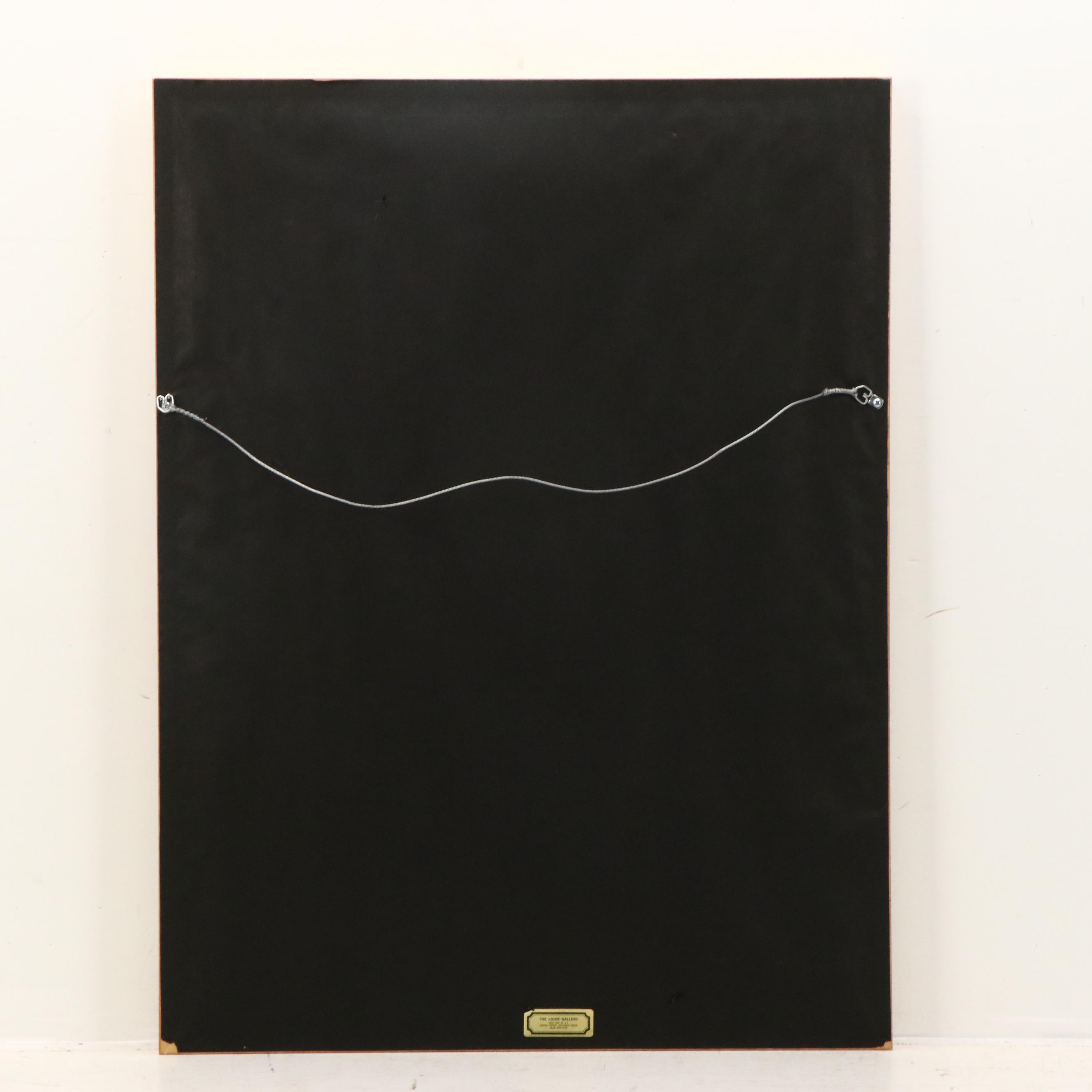 Graciela Rodo Boulanger Etching With Aquatint Woman in Striped Dress With Birds