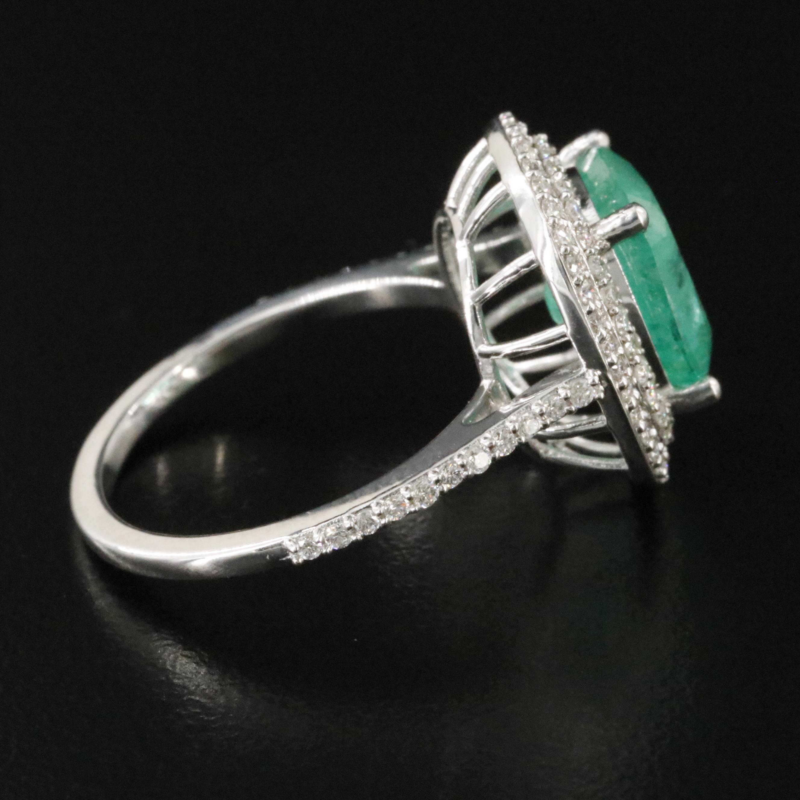 18K 2.98 CT Emerald and Diamond Ring