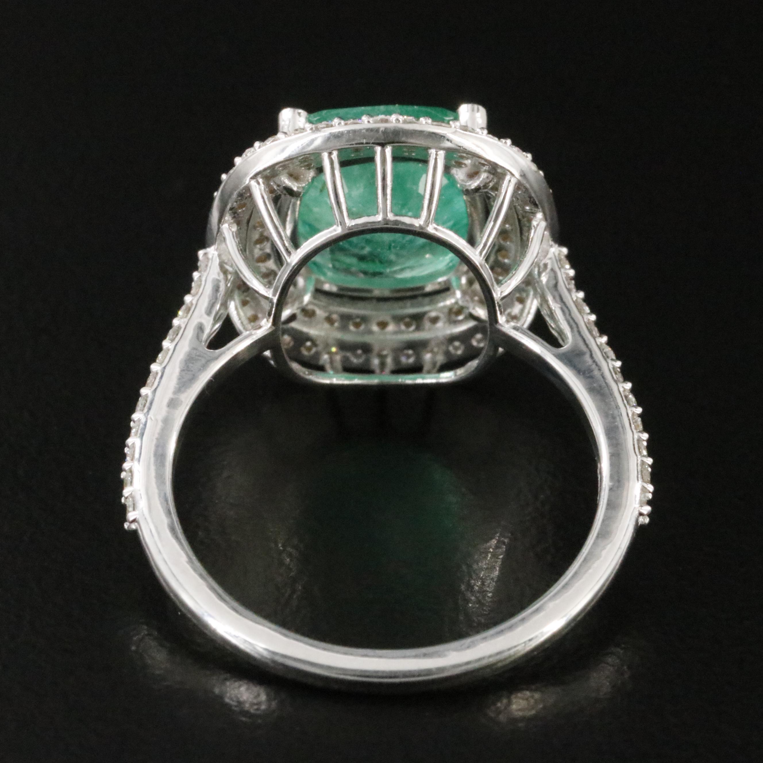 18K 2.98 CT Emerald and Diamond Ring