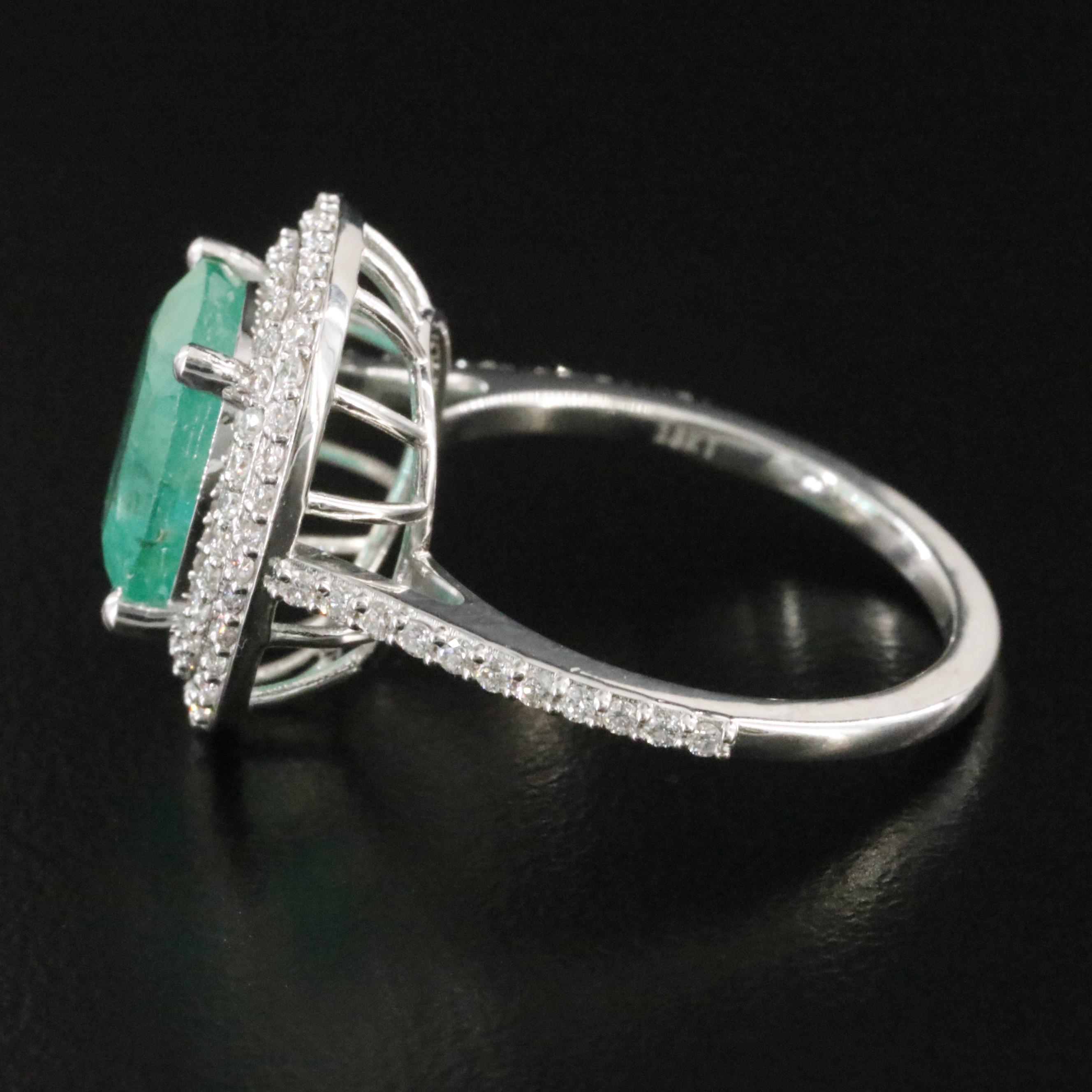 18K 2.98 CT Emerald and Diamond Ring