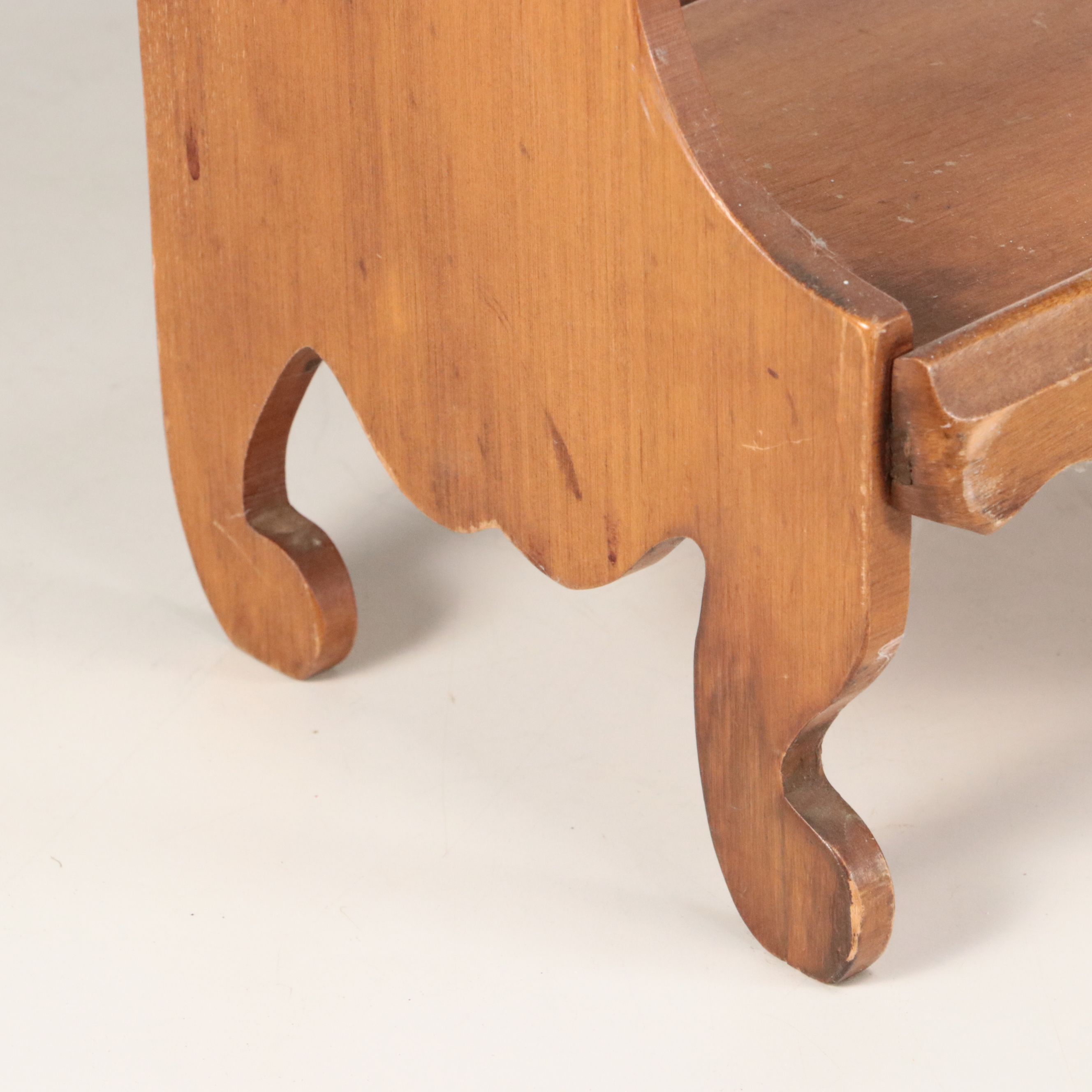 Victorian Style Plate Display Wooden Wall Shelf with Handled Sewing Box