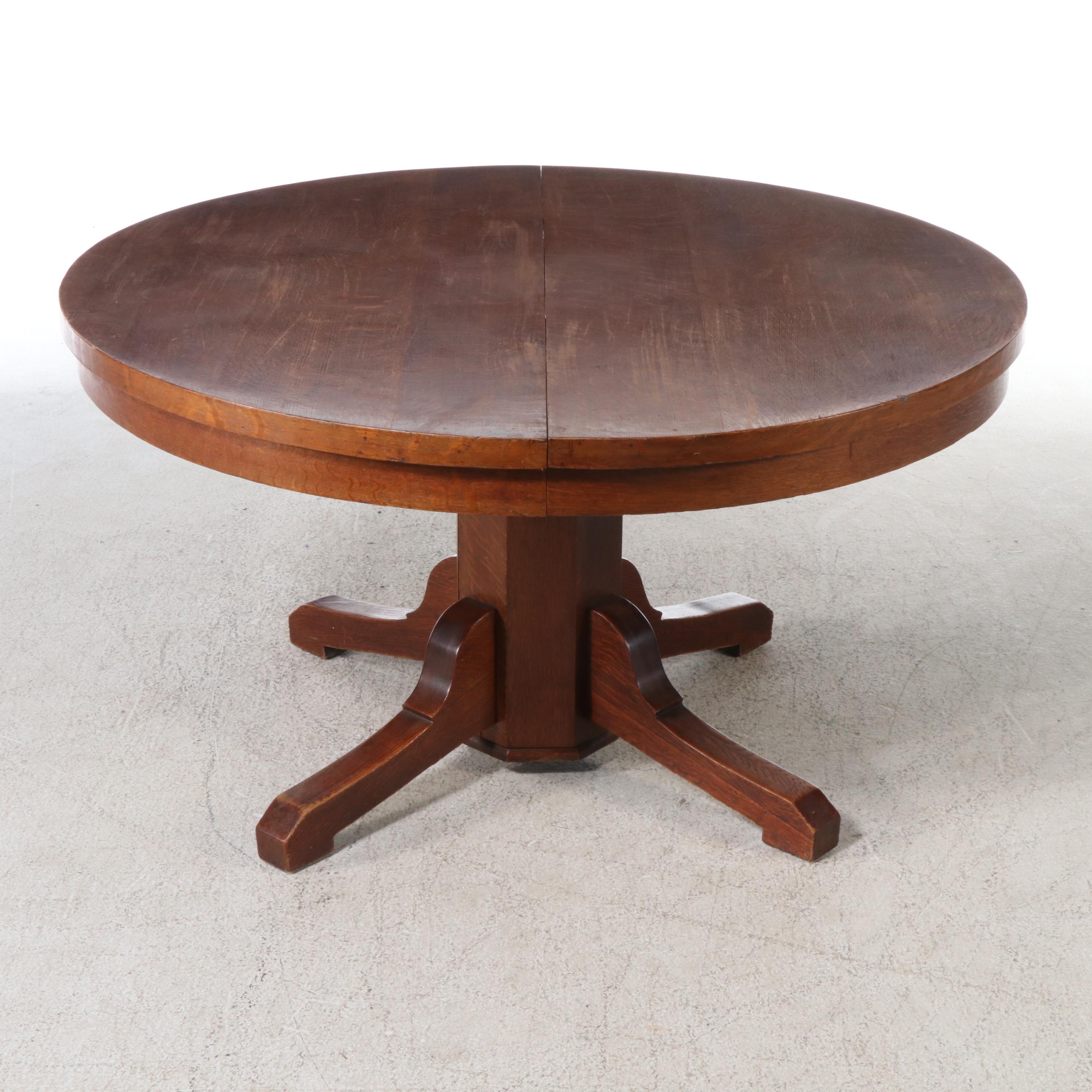 Antique Oak Dining Table, Early 20th Century