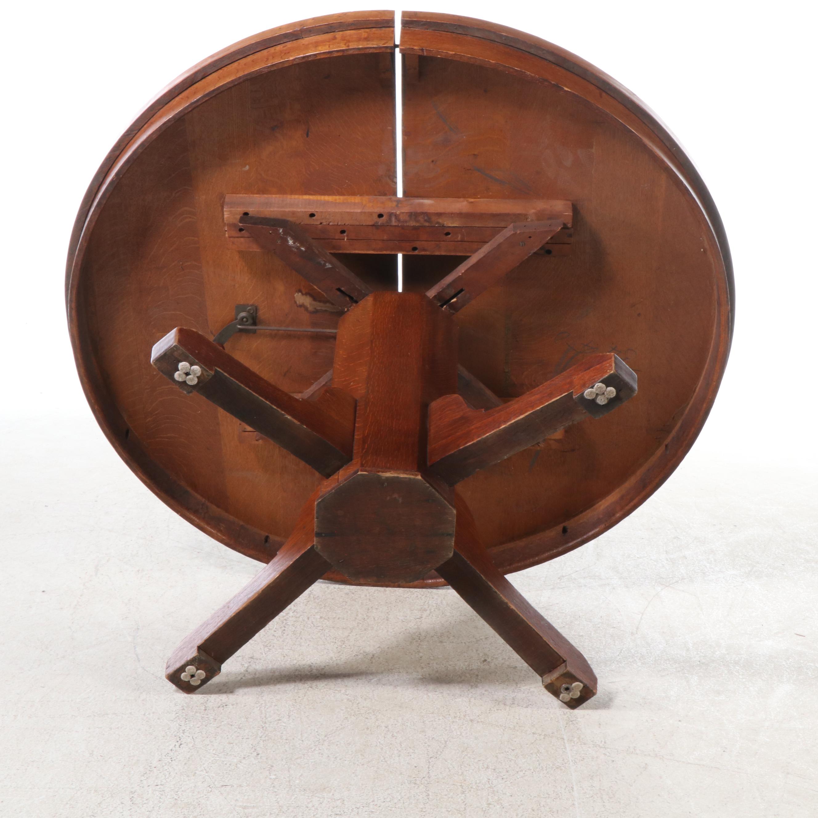 Antique Oak Dining Table, Early 20th Century