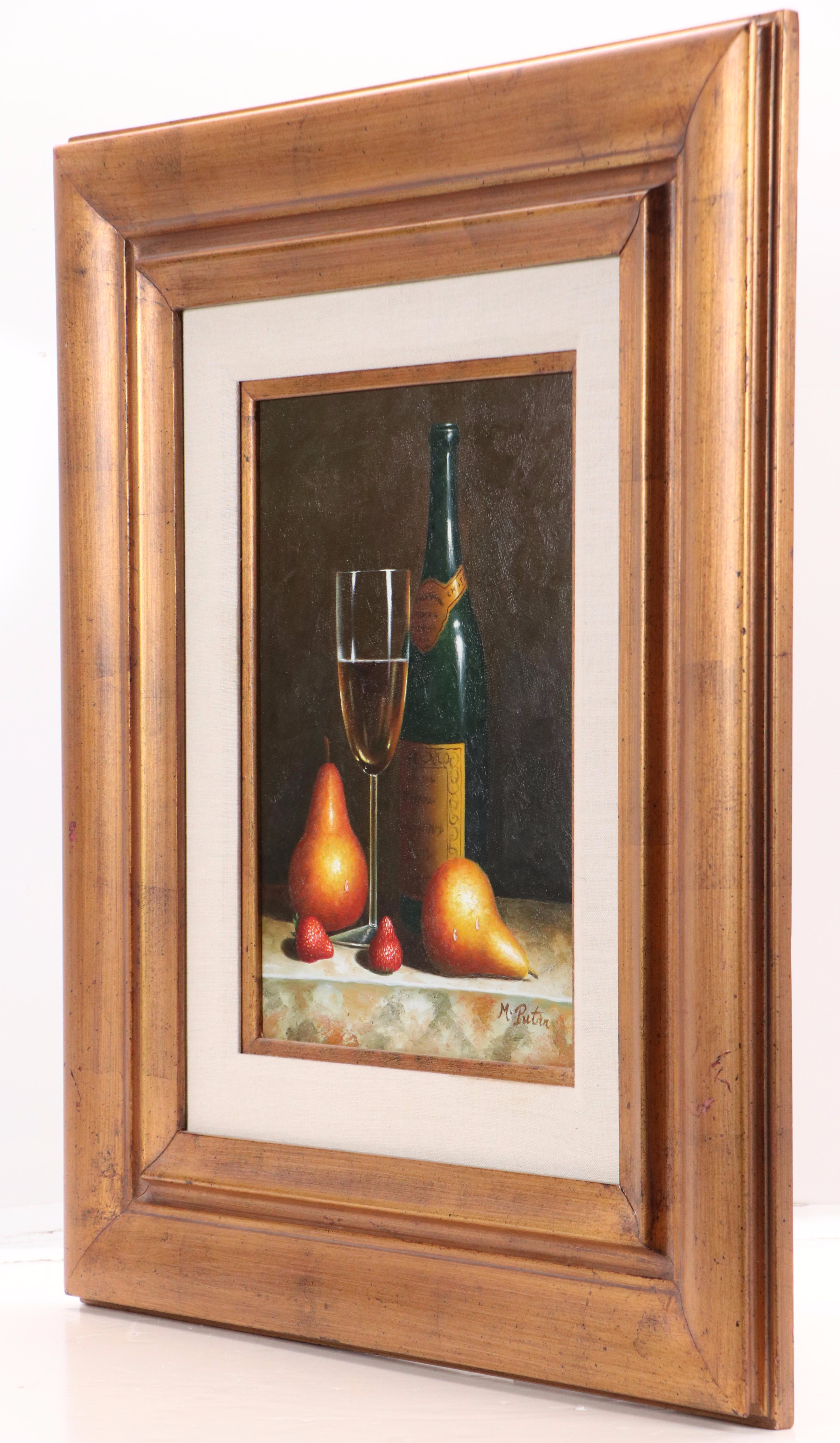 Mary Putin Still Life Oil Painting with Wine and Fruit, 2006
