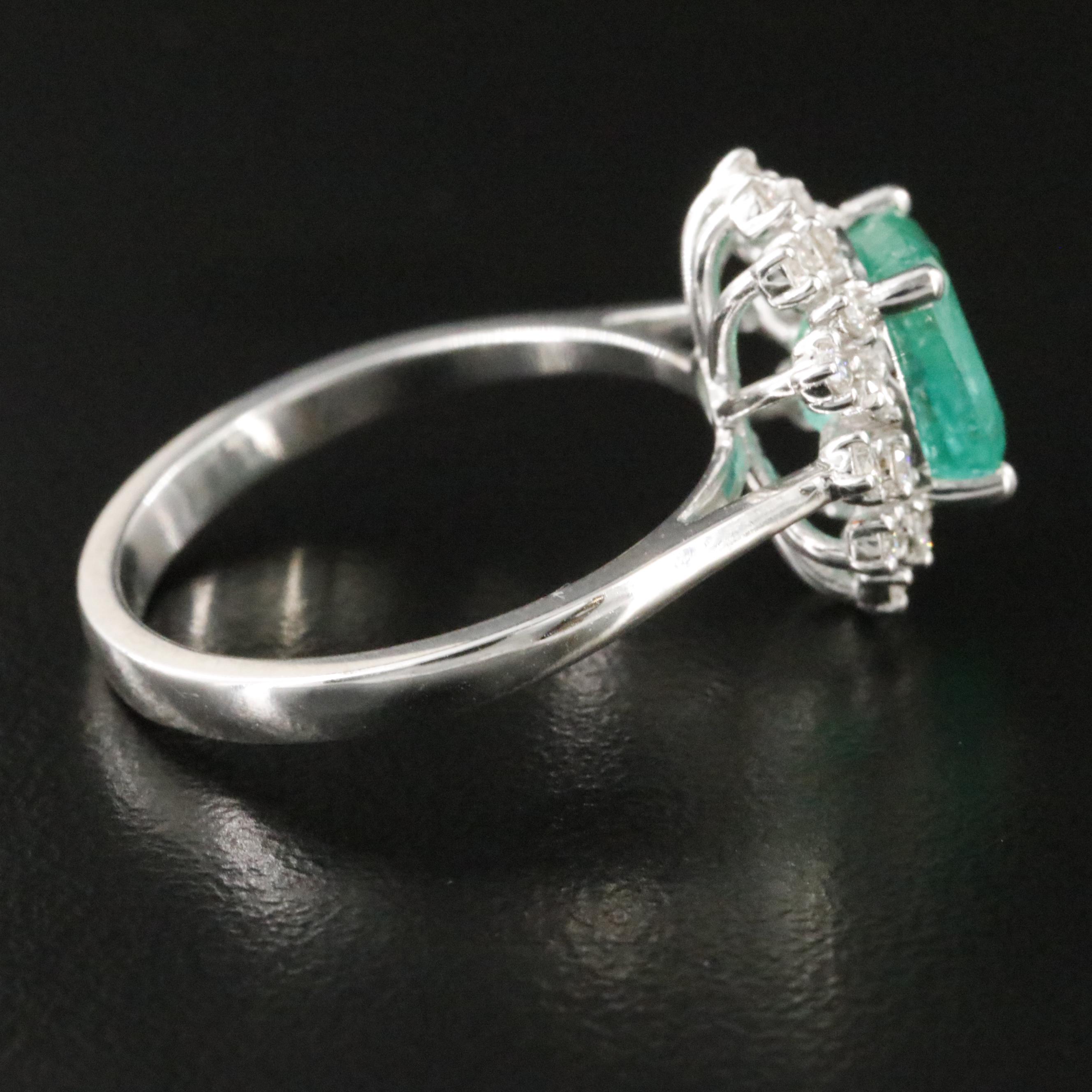 18K 1.60 CT Emerald and Diamond Ring