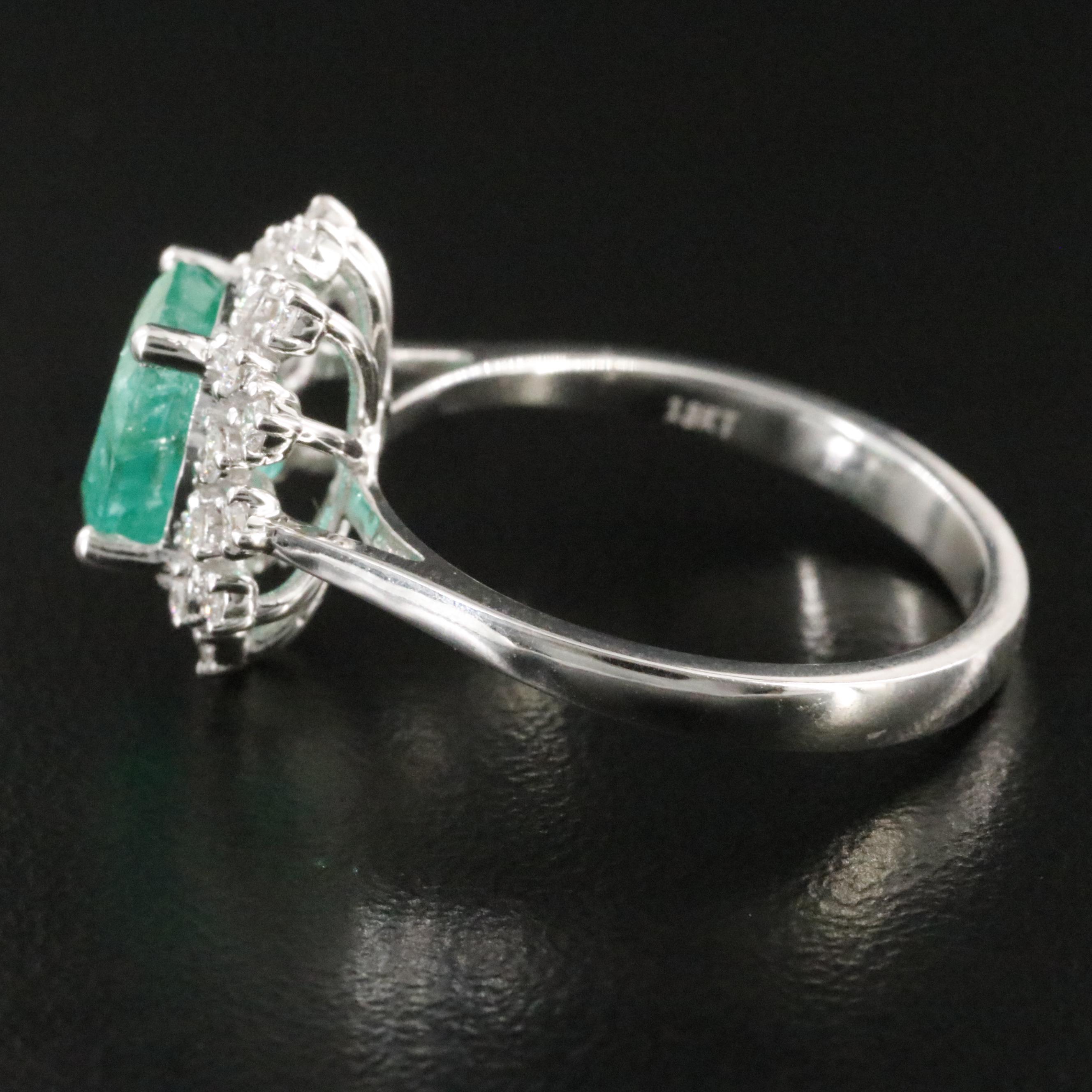 18K 1.60 CT Emerald and Diamond Ring