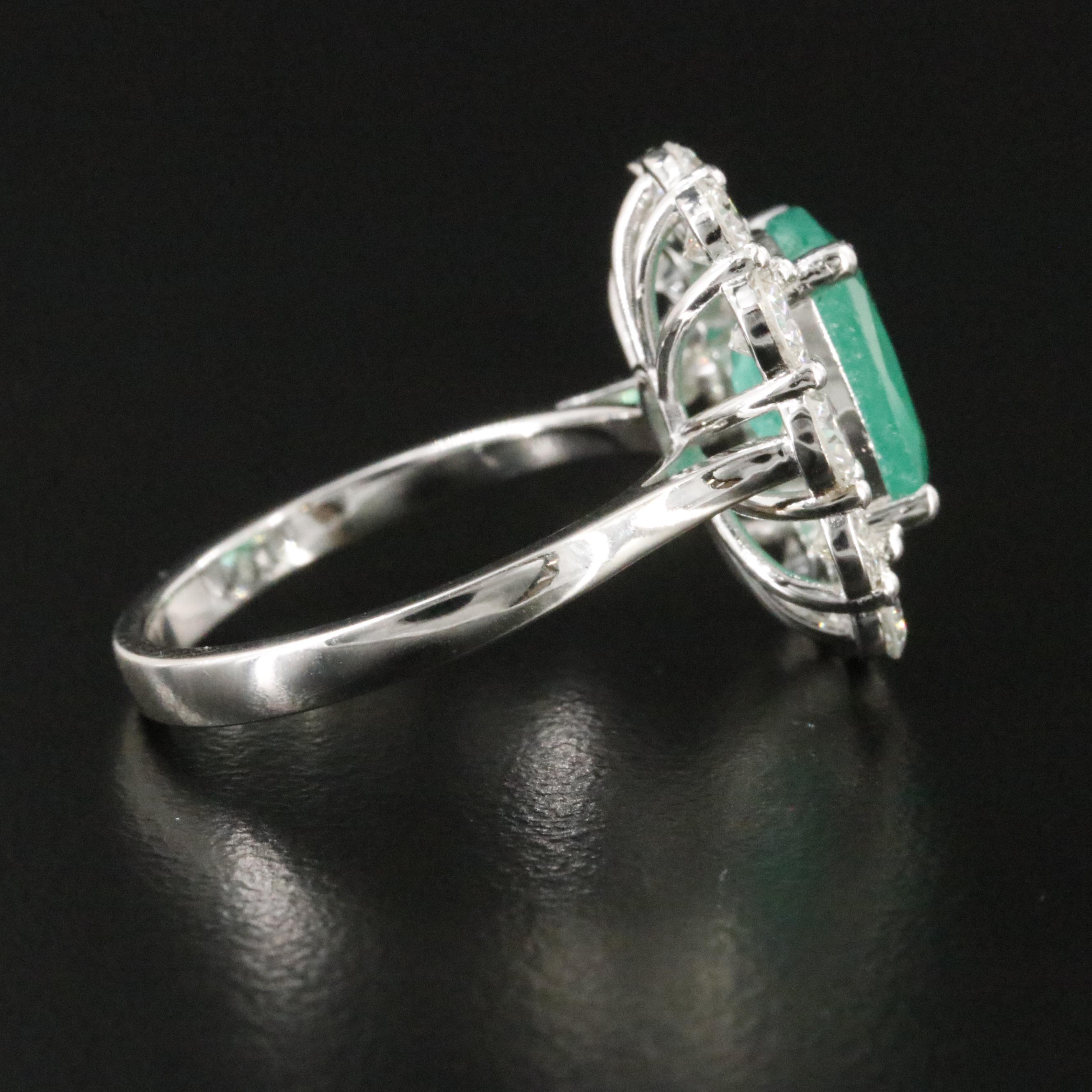 18K 2.55 CT Emerald and 1.72 CTW Diamond Ring