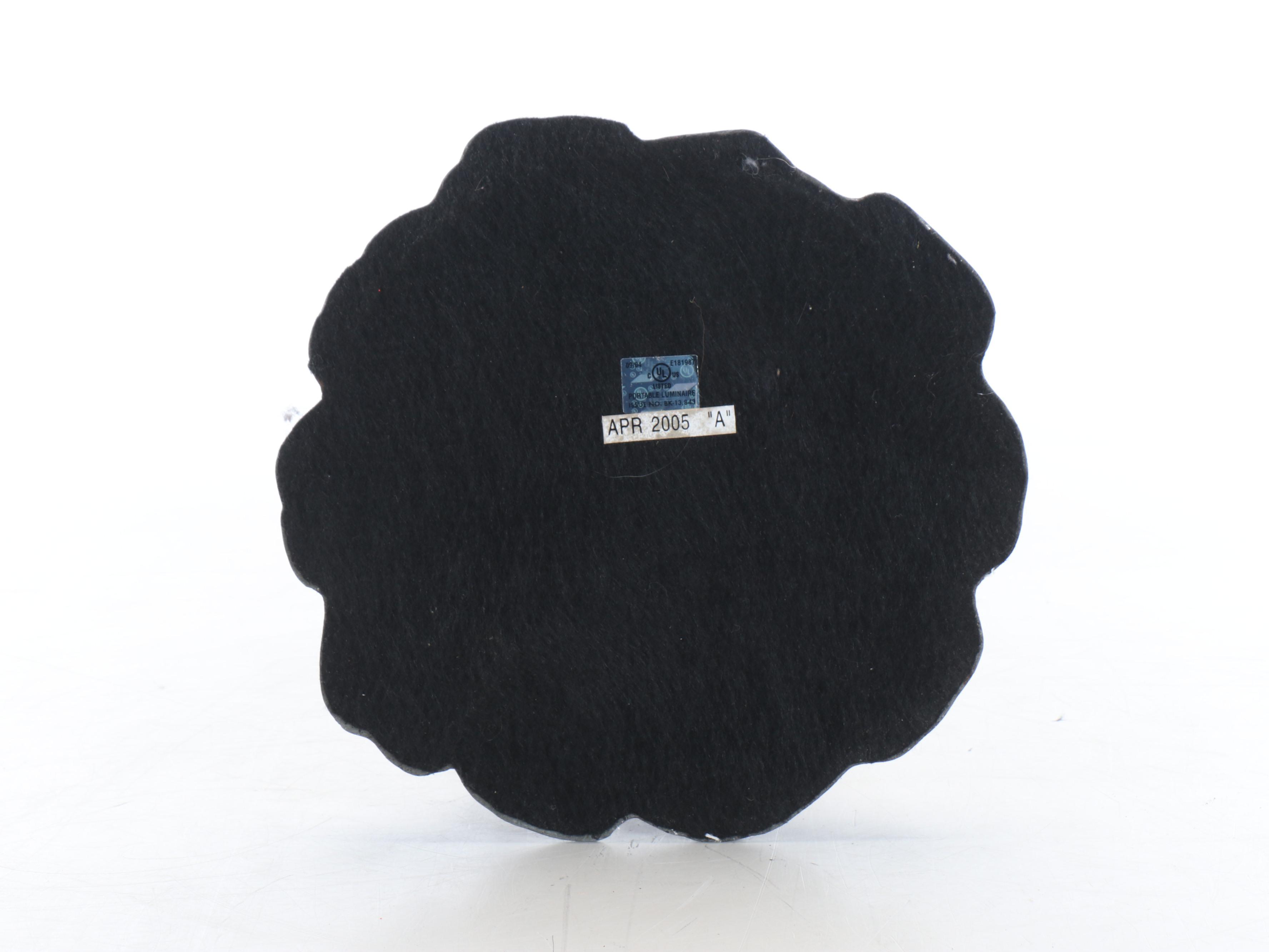 Art Nouveau Style Metal Table Lamp with Rose Base and Slag Glass Shade