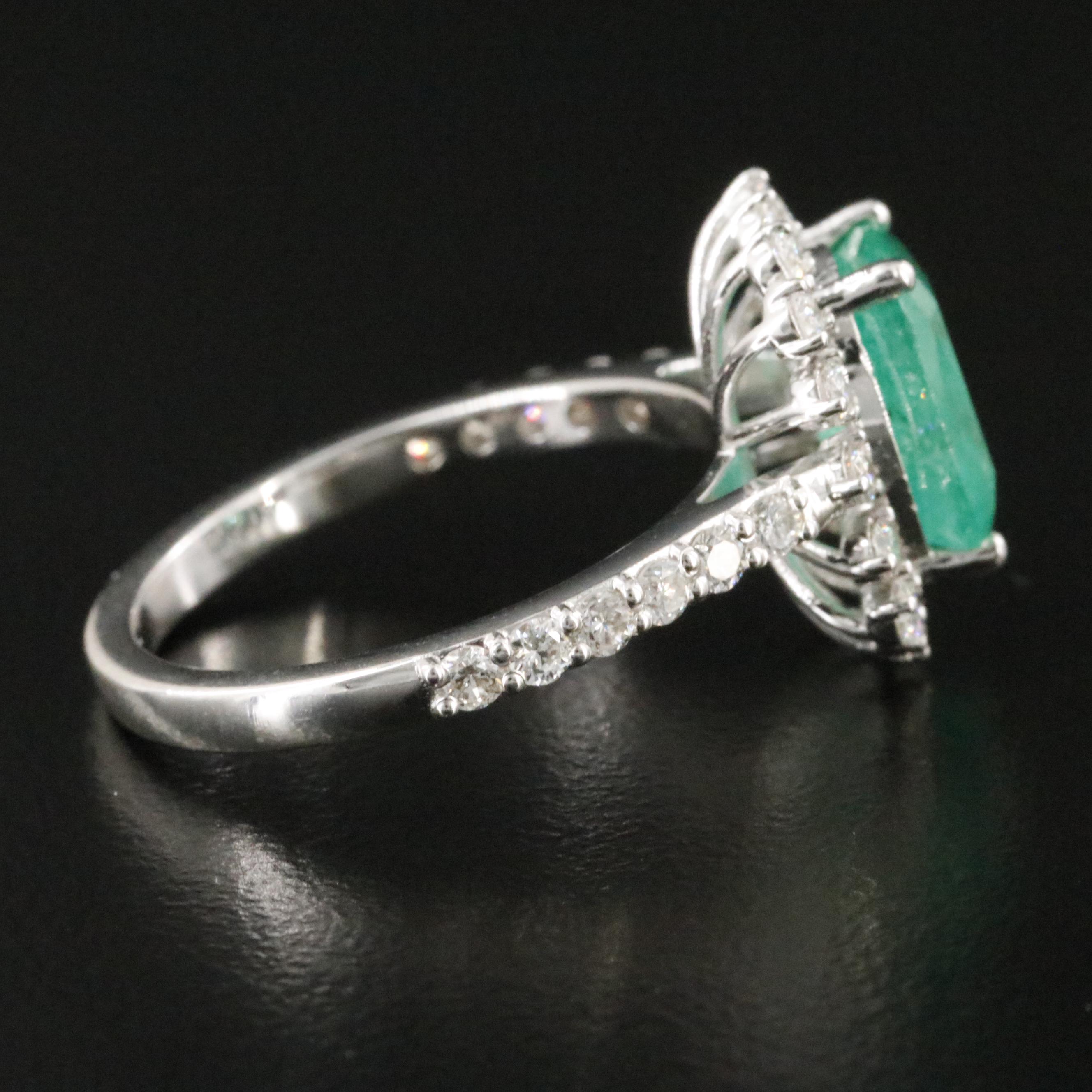 18K 1.99 CT Emerald and Diamond Ring