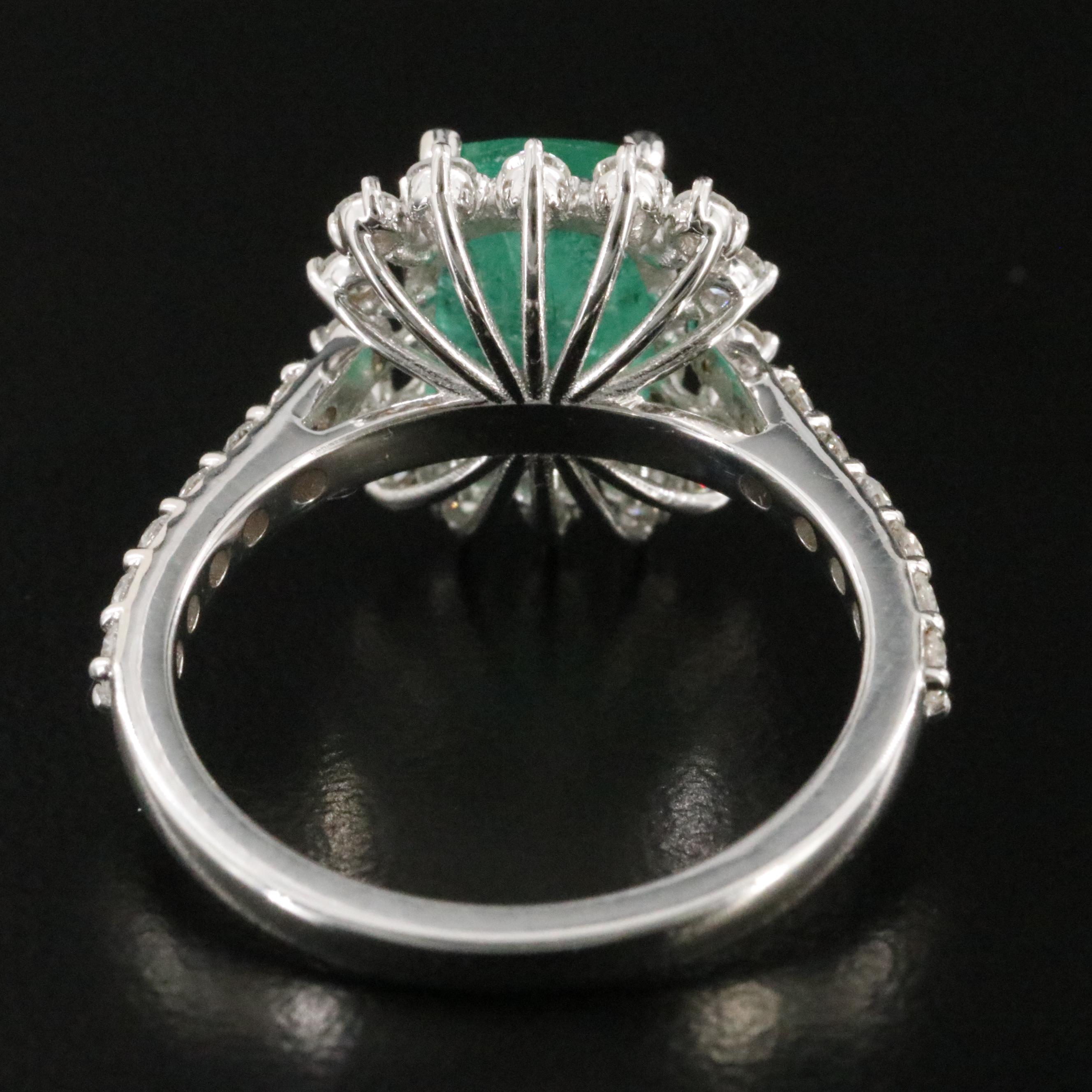 18K 1.99 CT Emerald and Diamond Ring