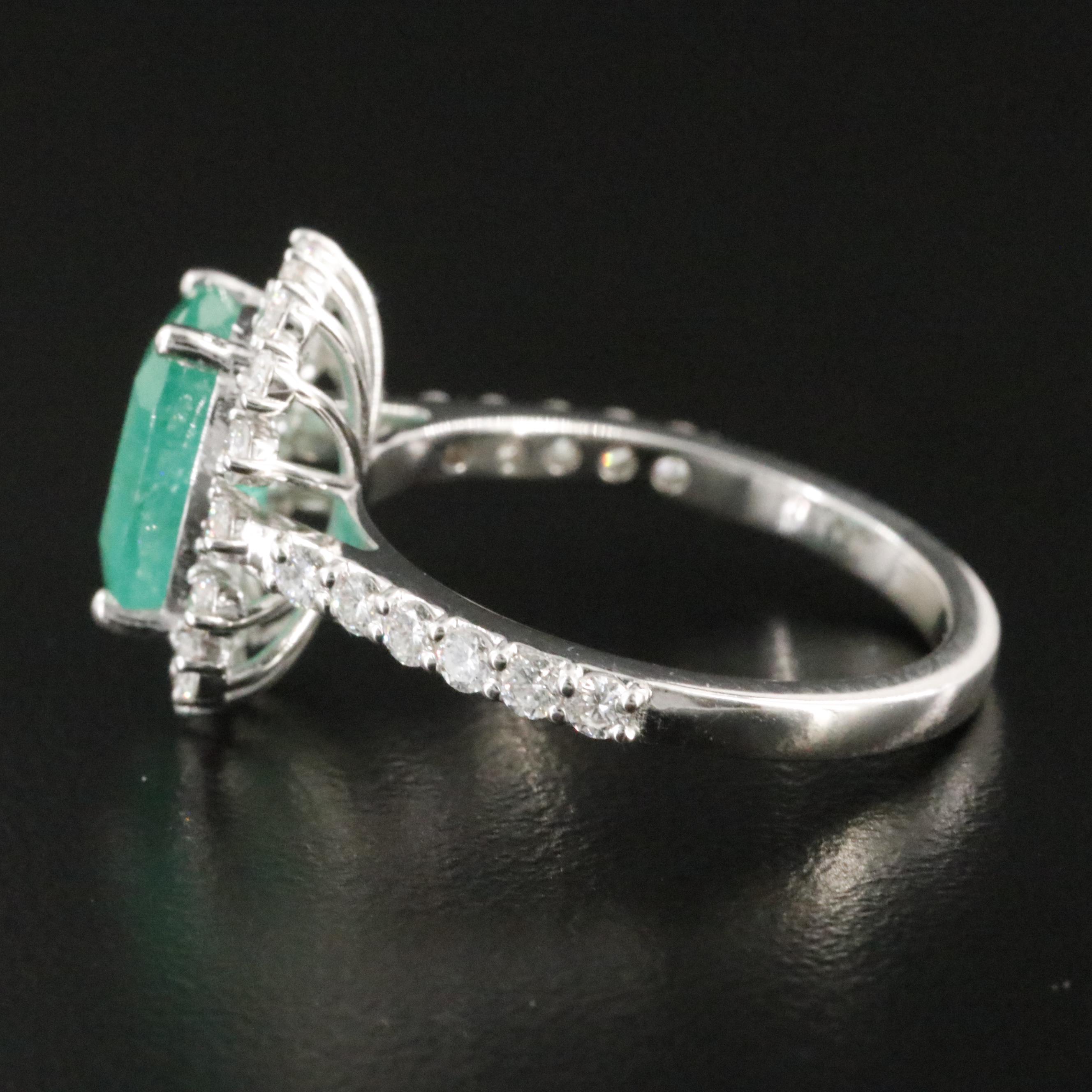 18K 1.99 CT Emerald and Diamond Ring
