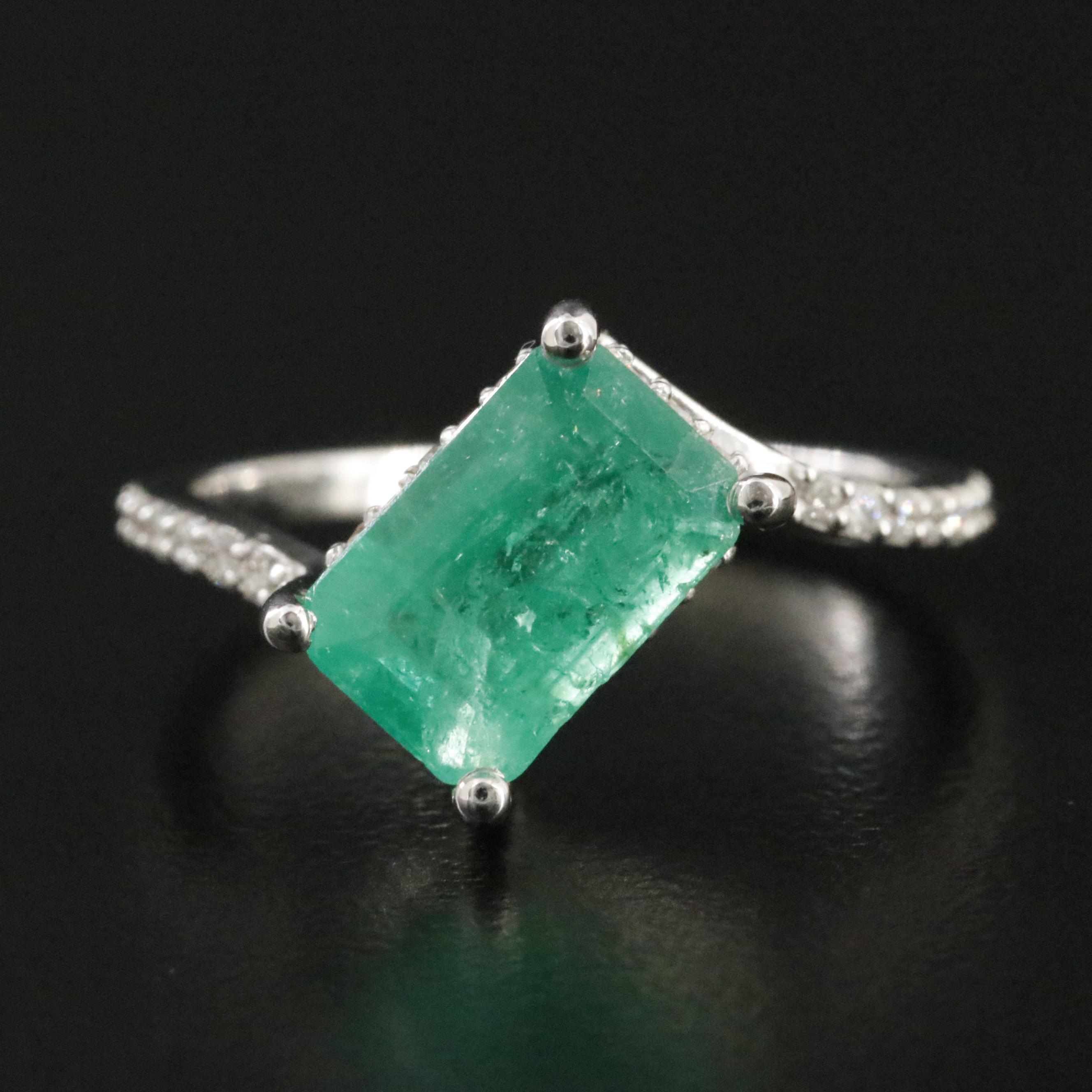 18K 2.03 CTW Emerald and Diamond Ring