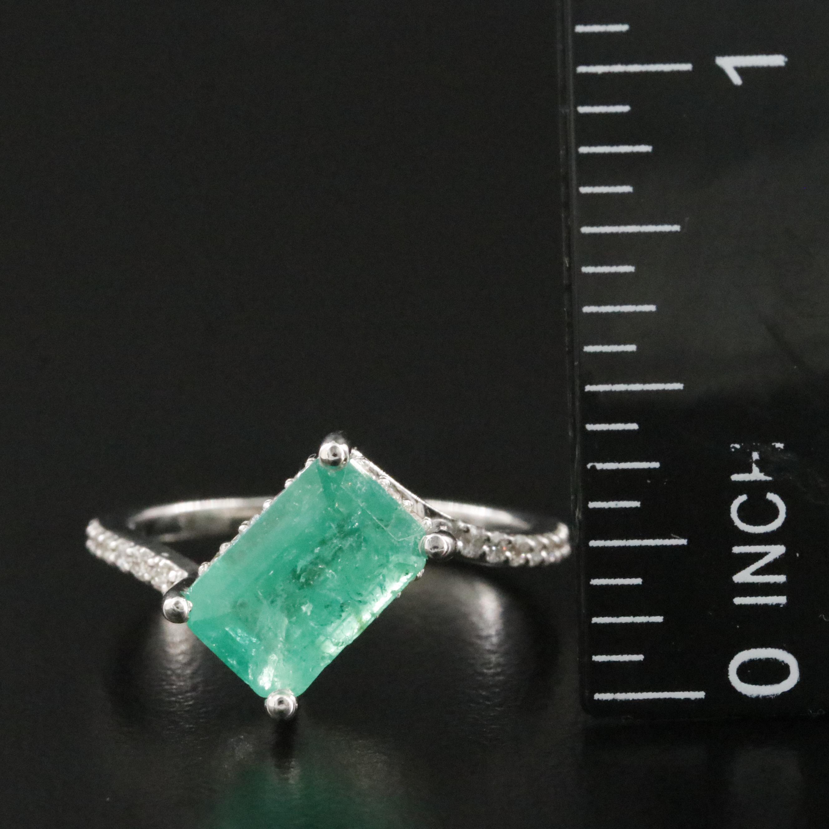 18K 2.03 CTW Emerald and Diamond Ring