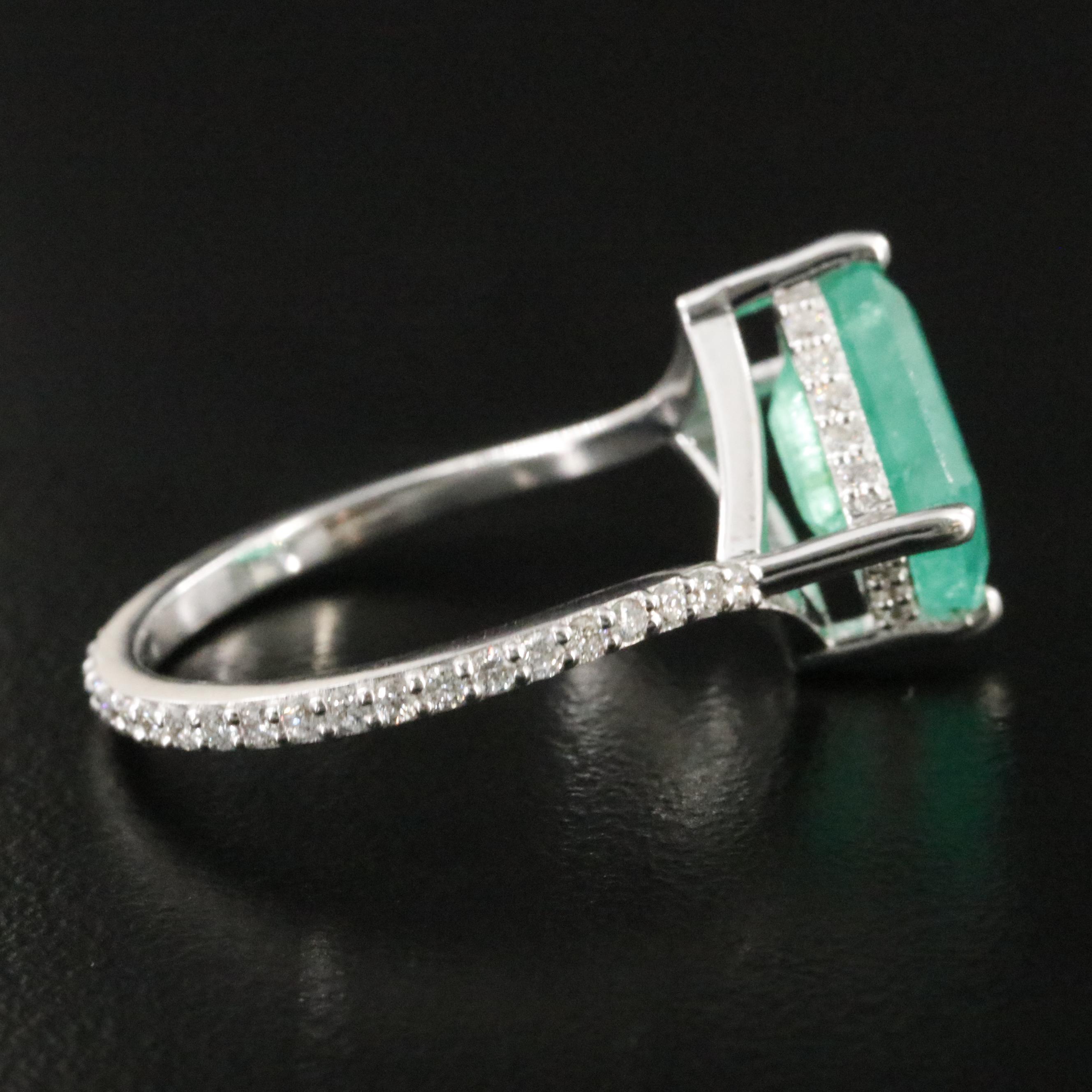18K 2.03 CTW Emerald and Diamond Ring