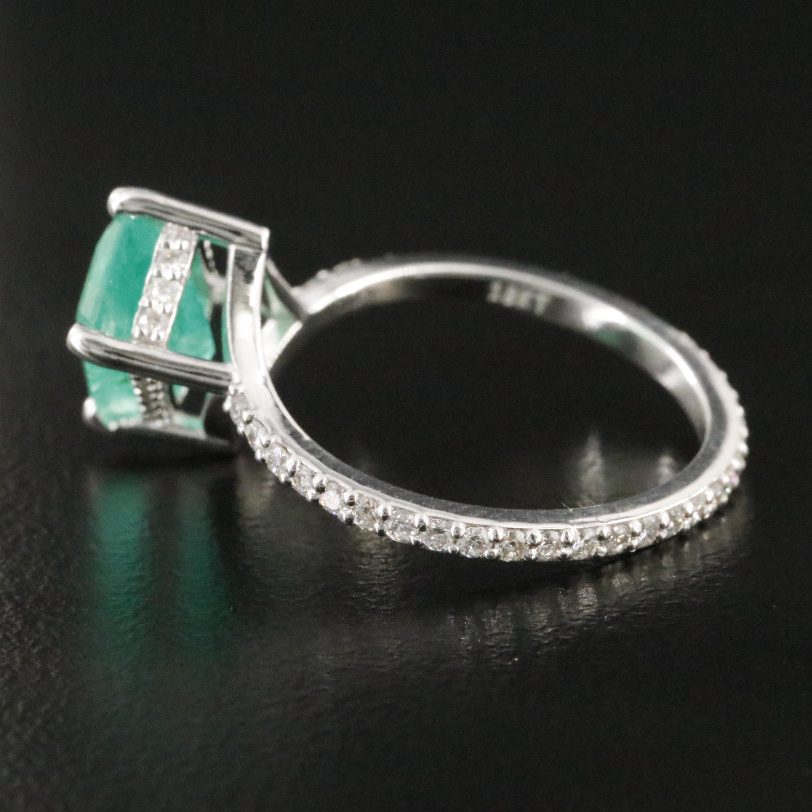 18K 2.03 CTW Emerald and Diamond Ring
