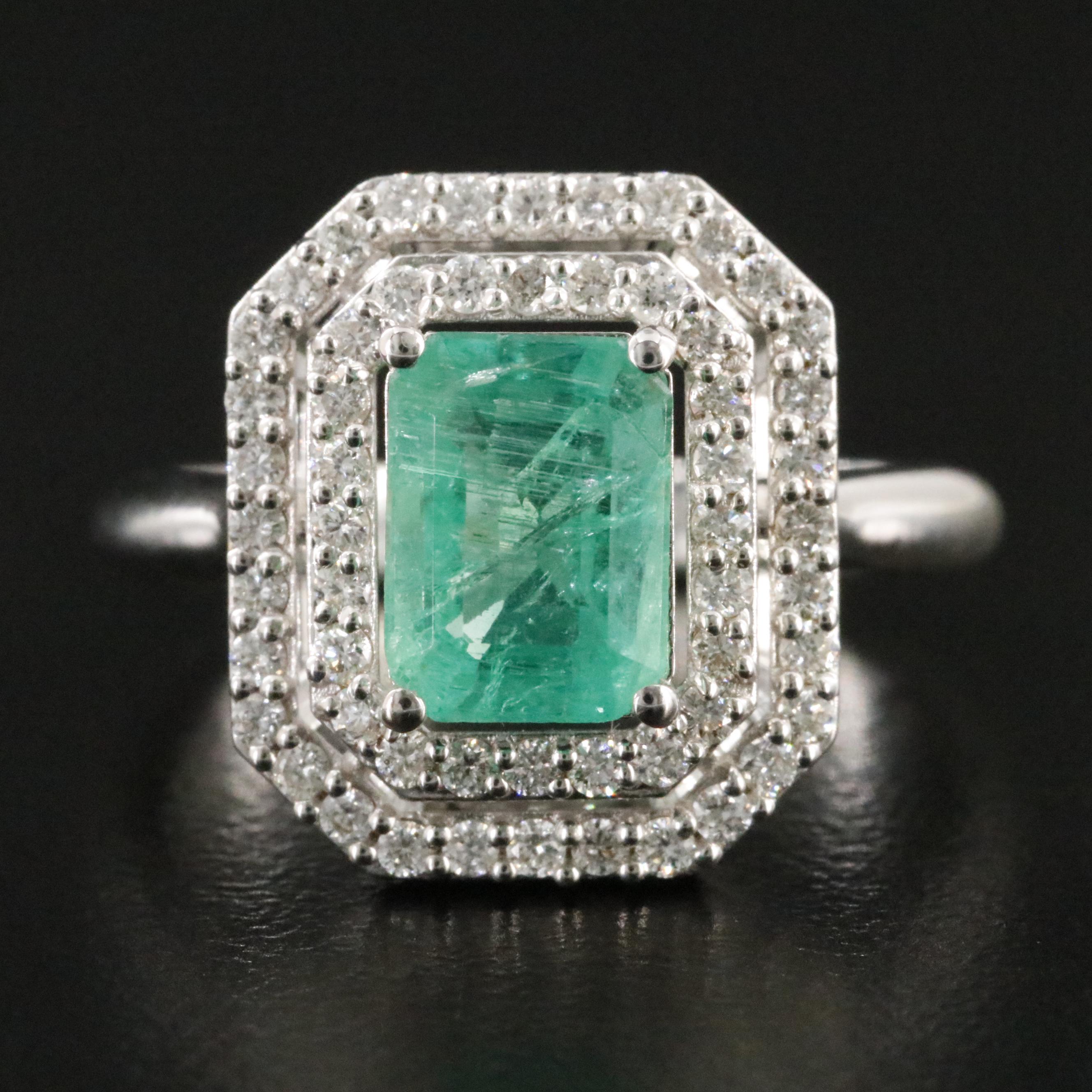 18K 1.34 CTW Emerald and Diamond Ring