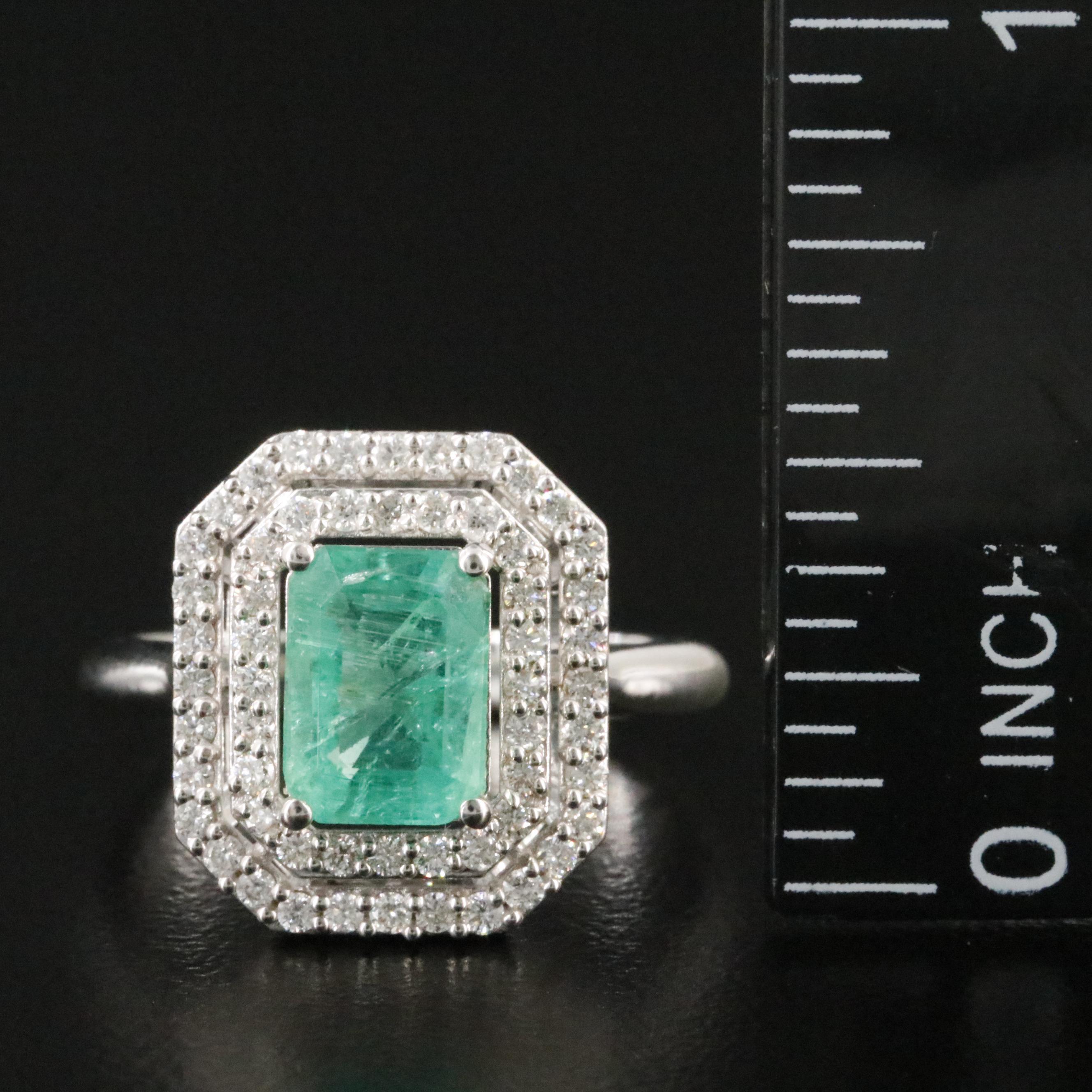 18K 1.34 CTW Emerald and Diamond Ring