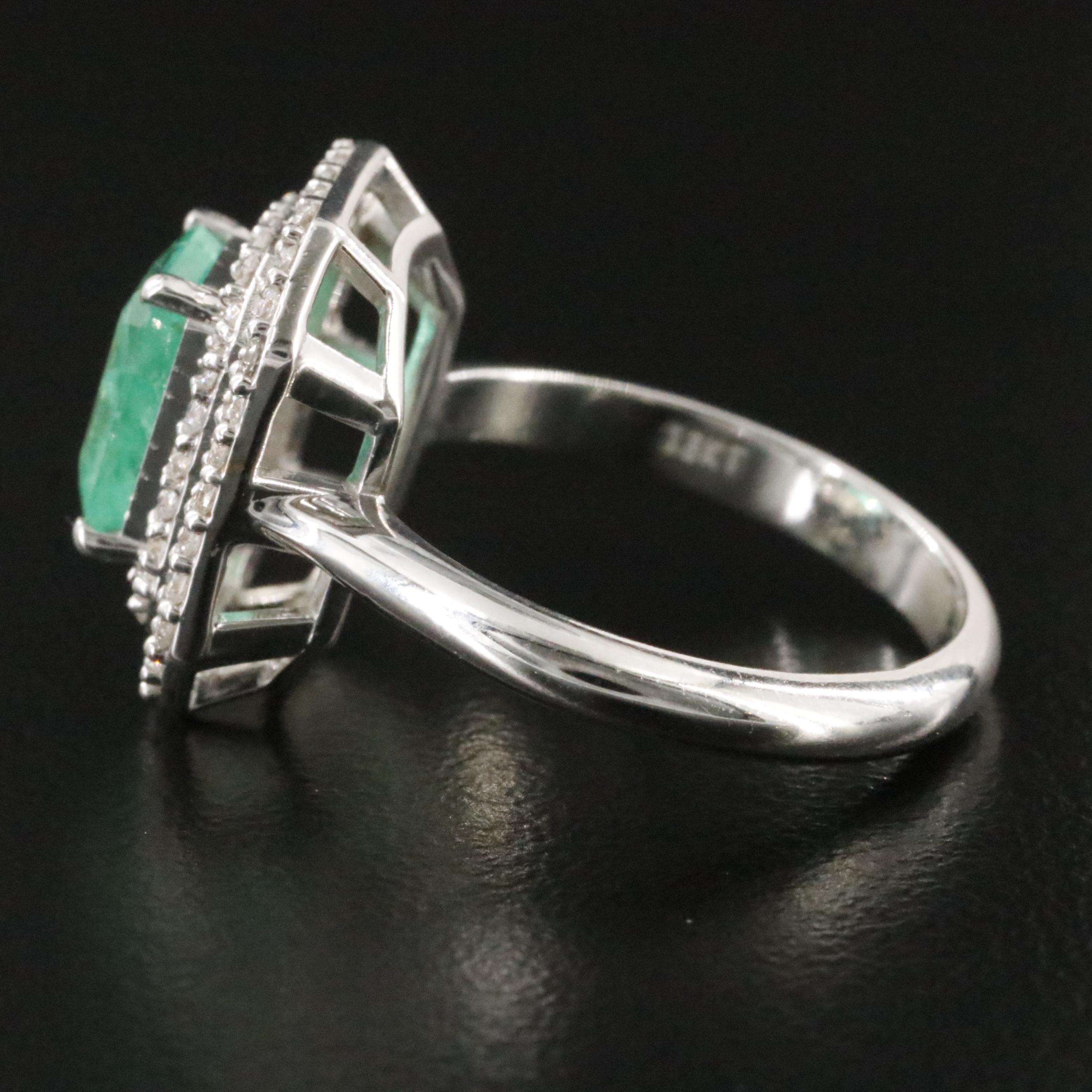 18K 1.34 CTW Emerald and Diamond Ring