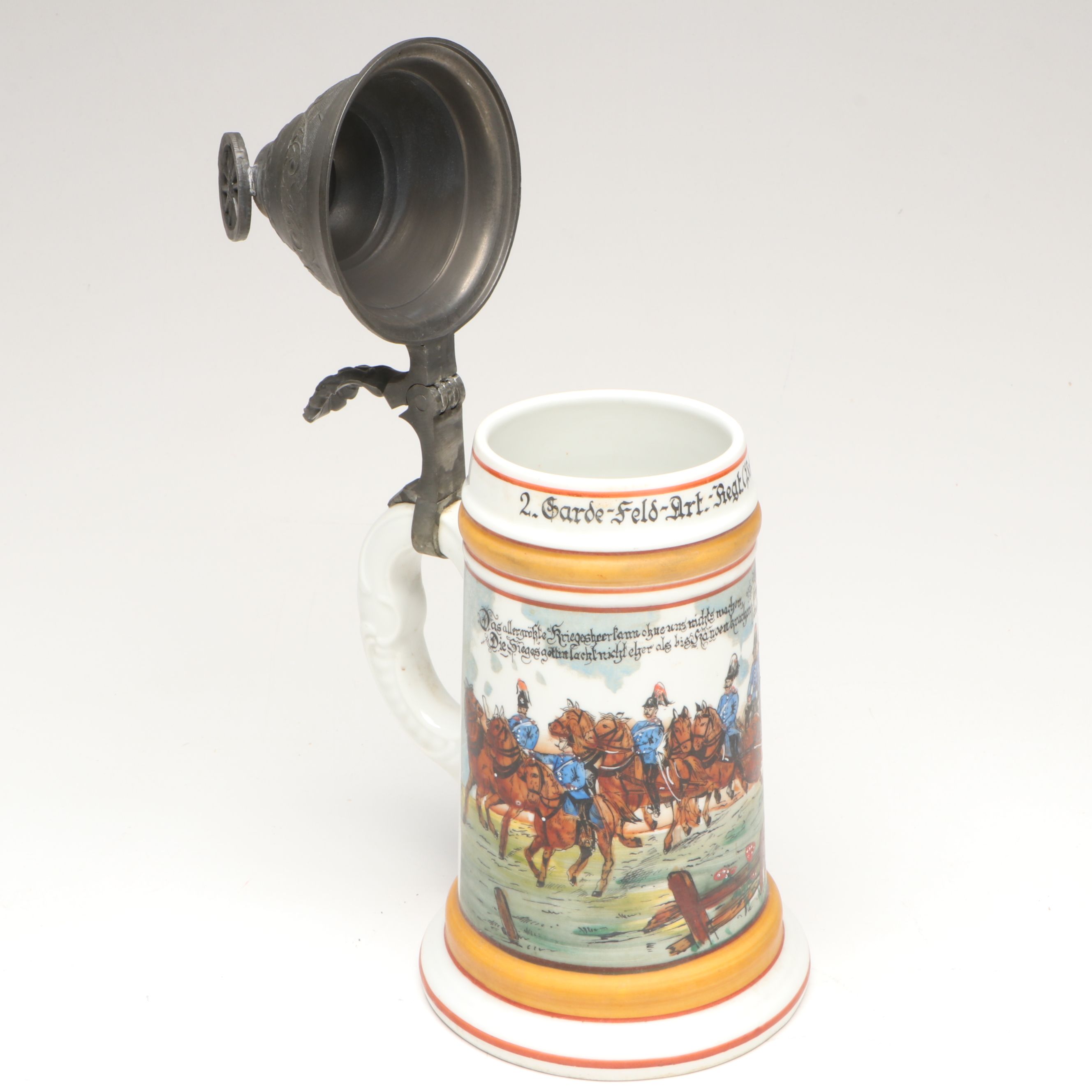 Goebel Figural Ceramic Steins with Other Hand-Painted German Regimental Stein