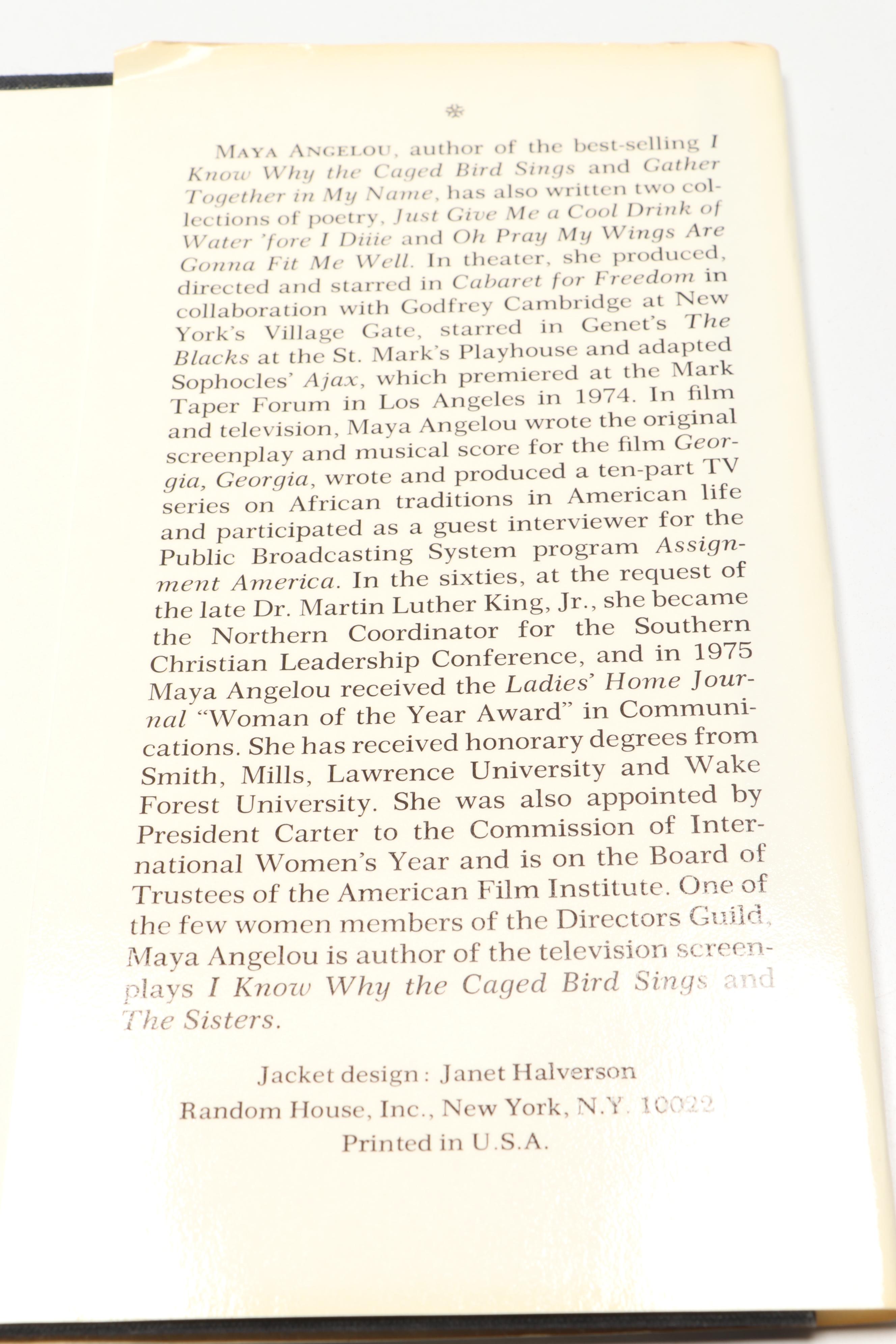 Early Printing "And Still I Rise" by Maya Angelou, 1978