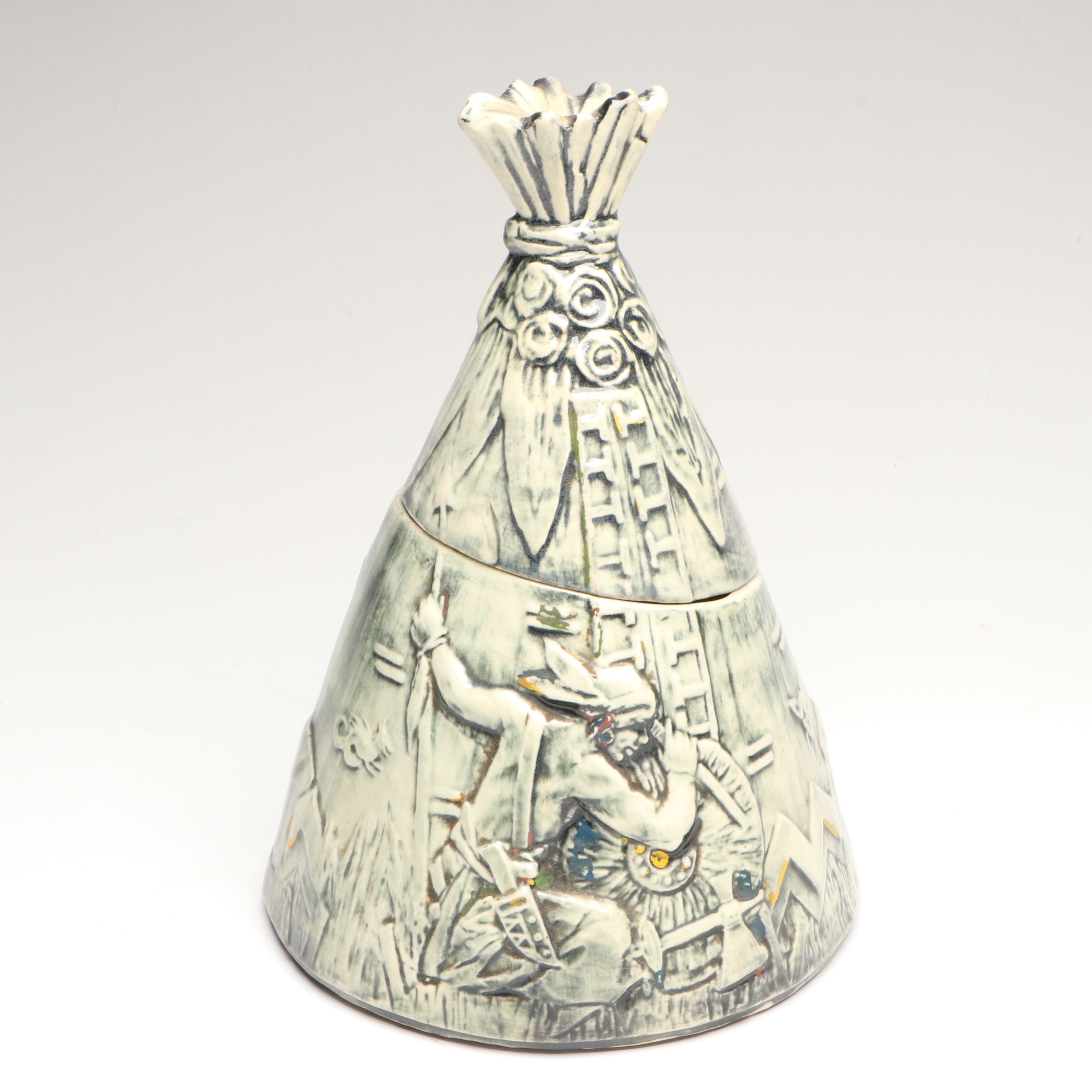 McCoy "Pontiac" Native American Bust and Ceramic Teepee Cookie Jars