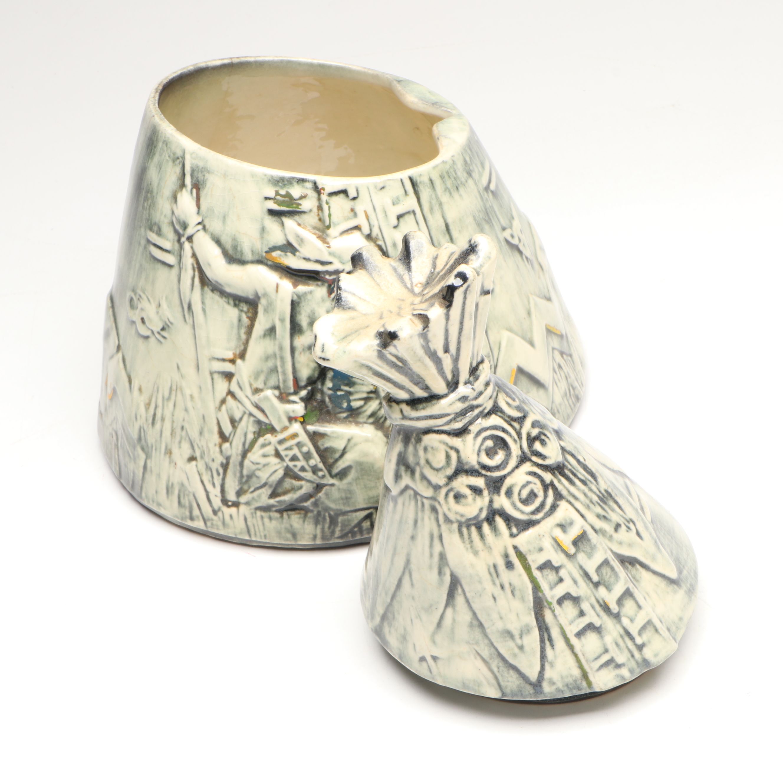 McCoy "Pontiac" Native American Bust and Ceramic Teepee Cookie Jars
