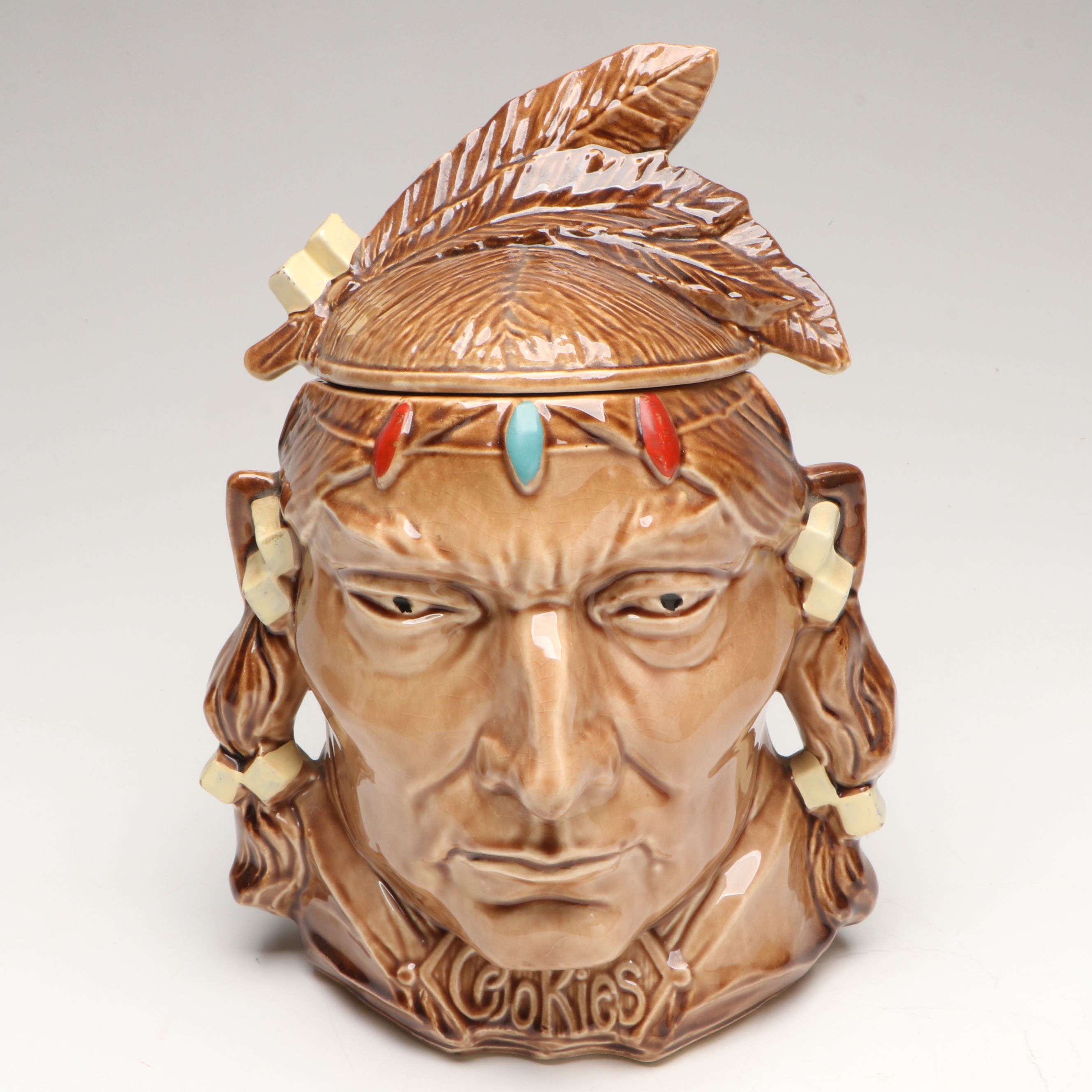 McCoy "Pontiac" Native American Bust and Ceramic Teepee Cookie Jars