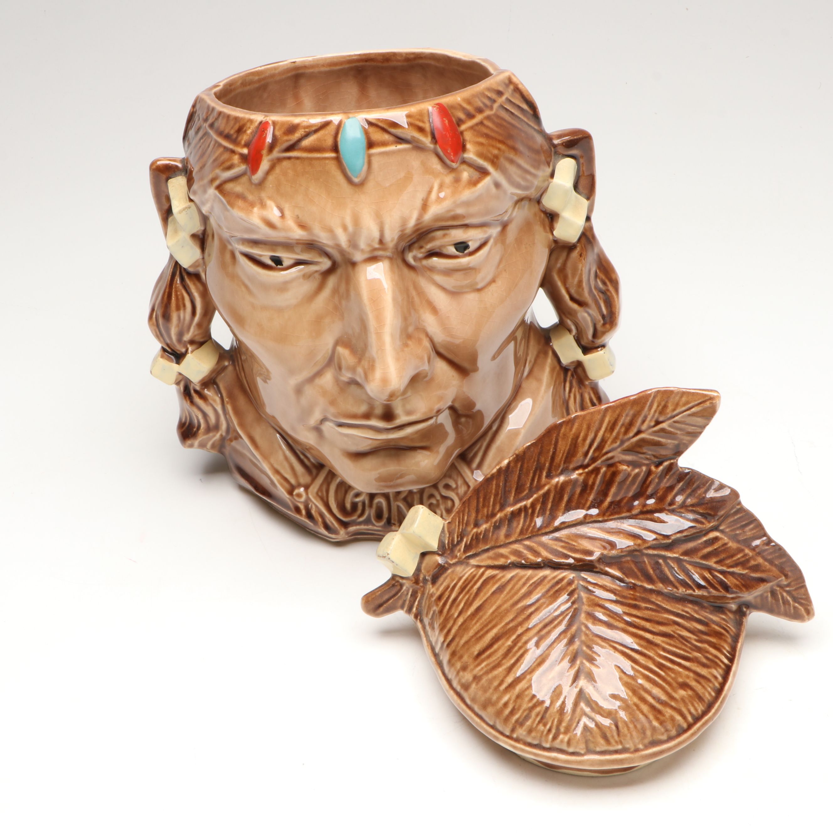 McCoy "Pontiac" Native American Bust and Ceramic Teepee Cookie Jars