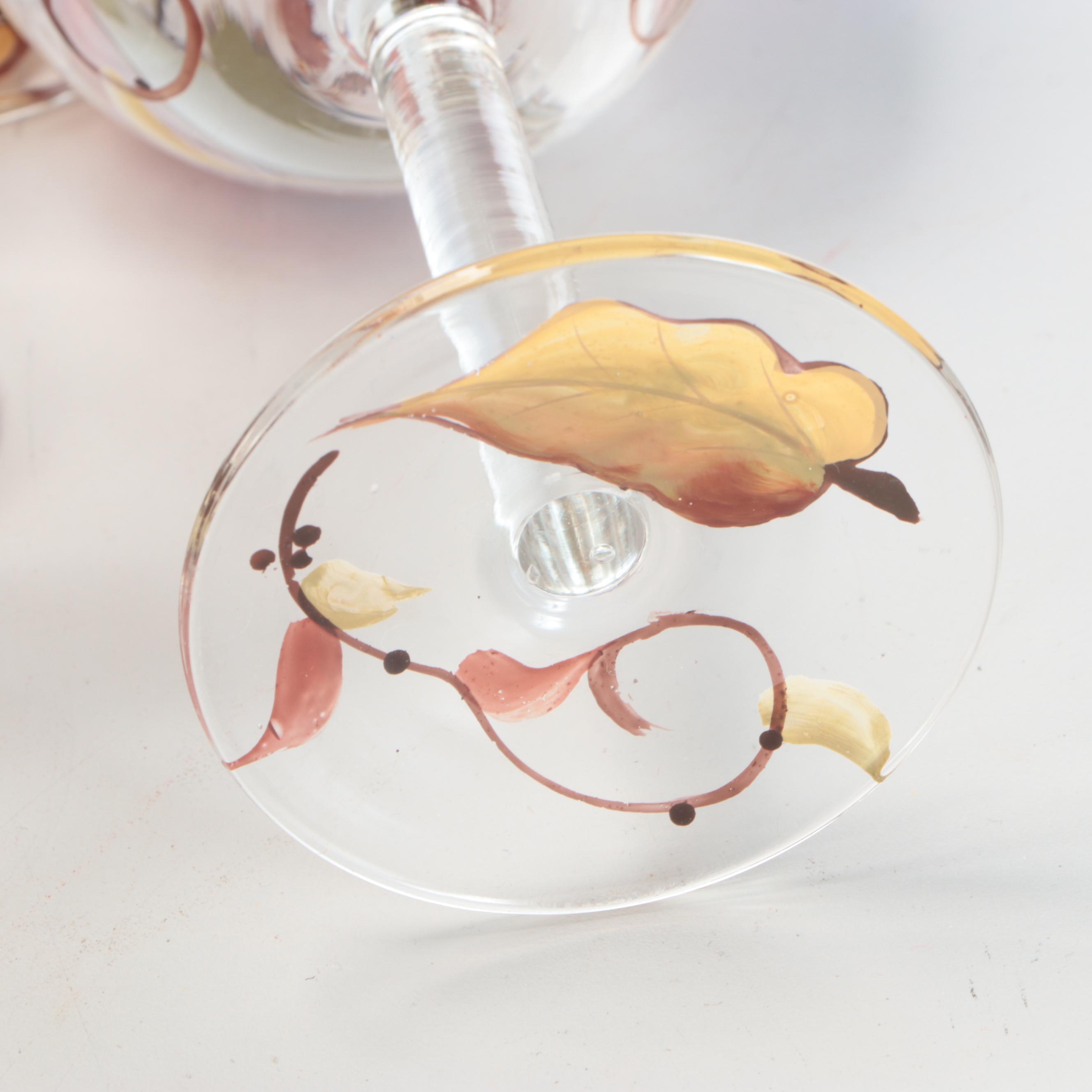 Los Angeles Pottery Laurie Gates Design Autumn Leaf Dinnerware and Wine Glasses