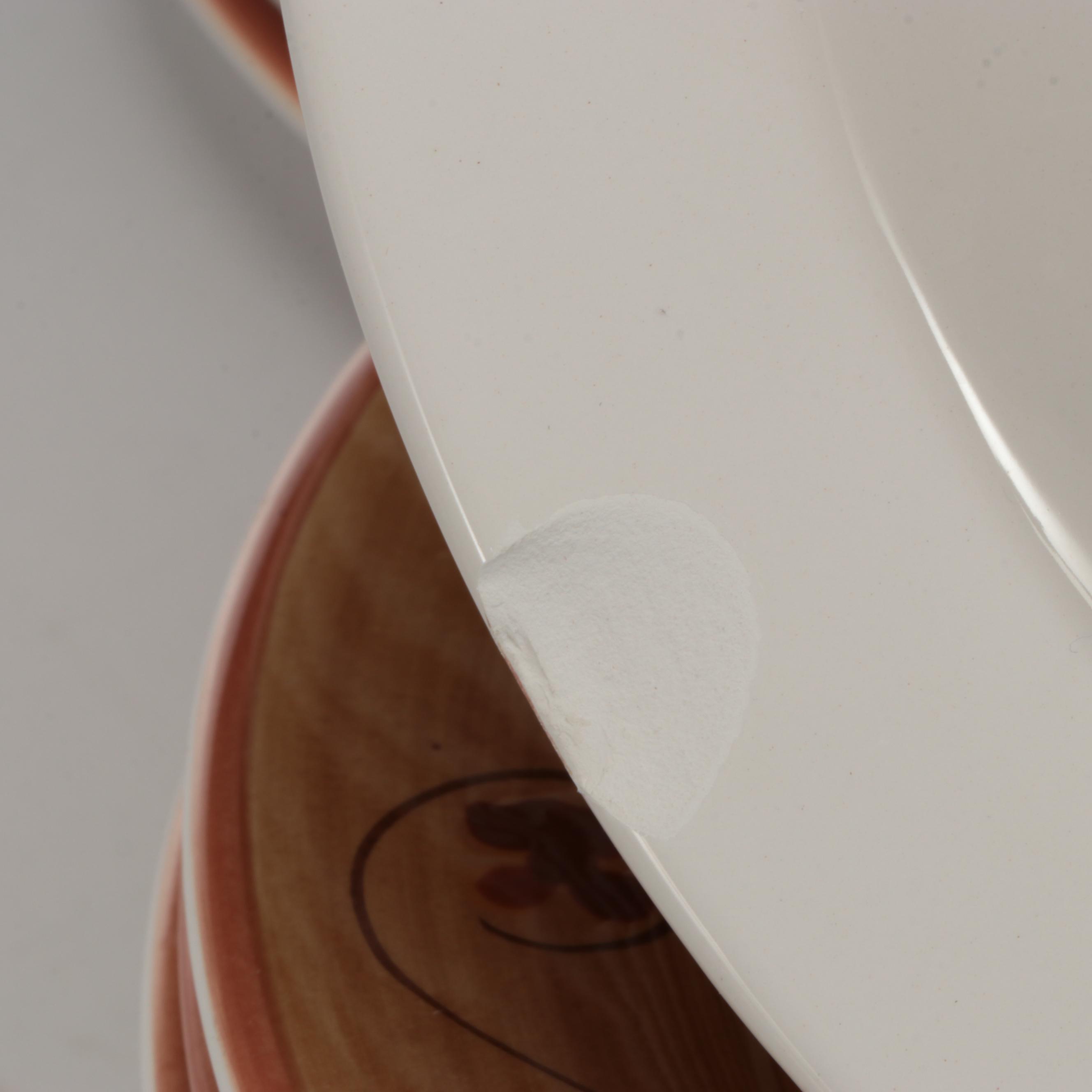 Los Angeles Pottery Laurie Gates Design Autumn Leaf Dinnerware and Wine Glasses