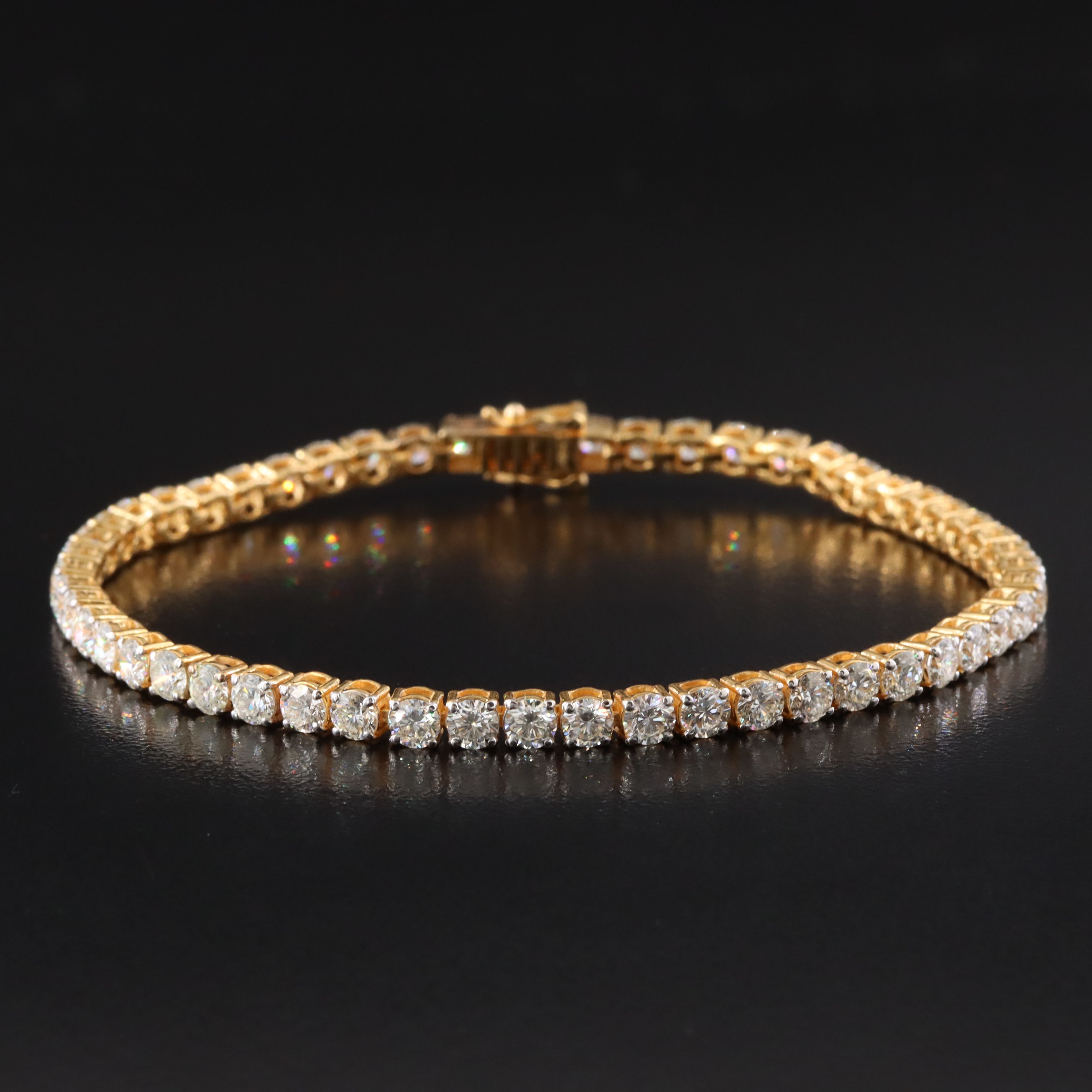 18K Italian 7.78 CTW Diamond Line Bracelet