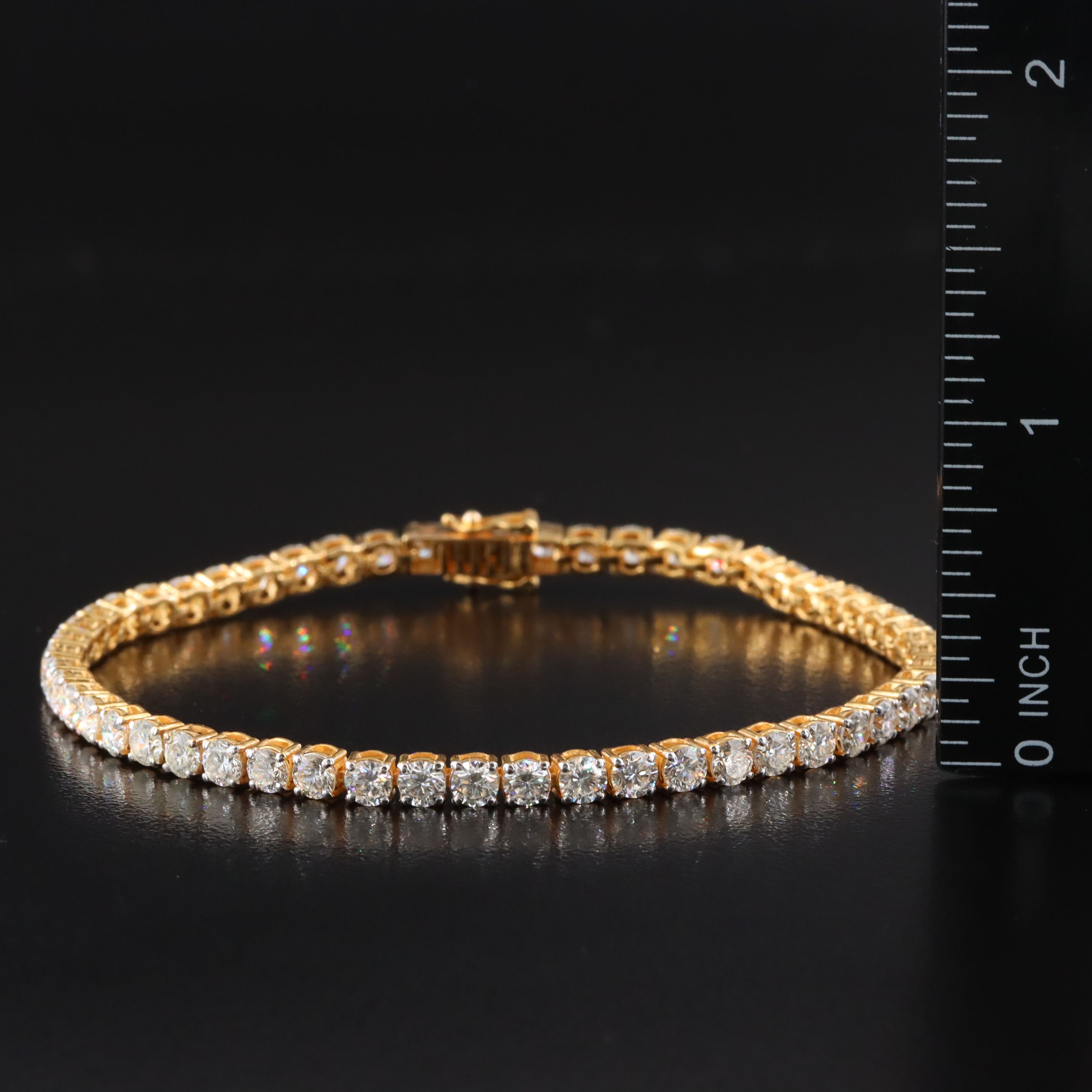 18K Italian 7.78 CTW Diamond Line Bracelet