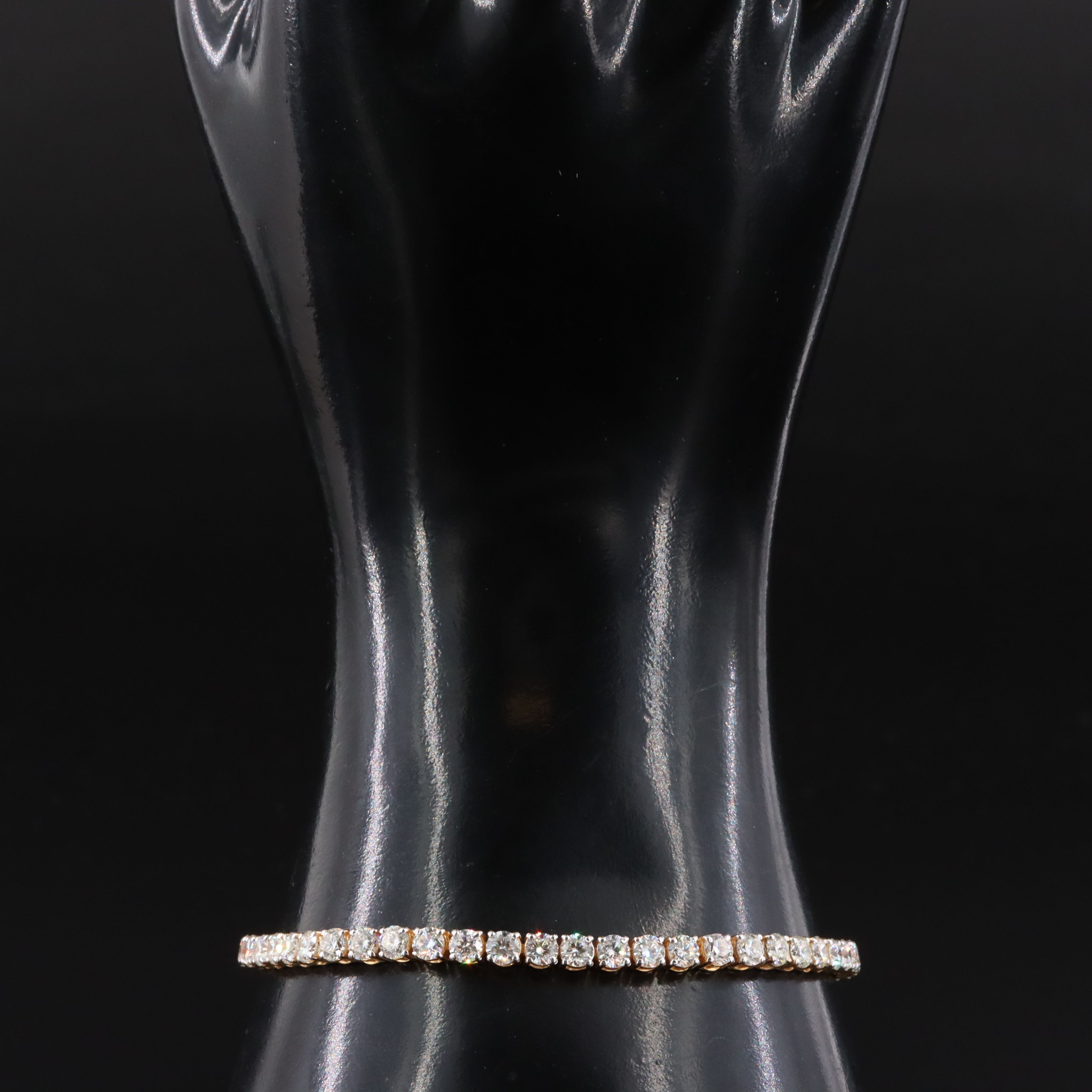 18K Italian 7.78 CTW Diamond Line Bracelet