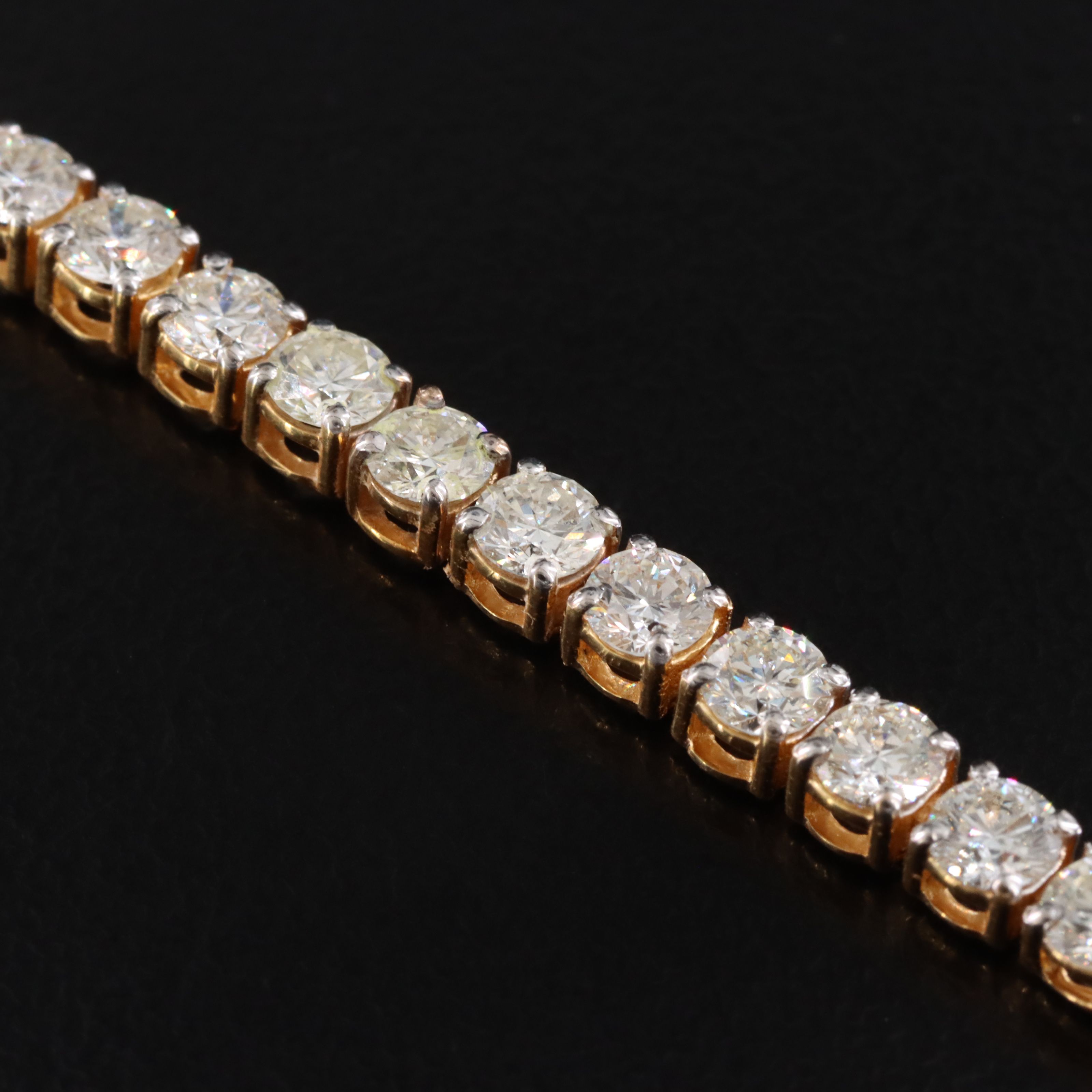 18K Italian 7.78 CTW Diamond Line Bracelet