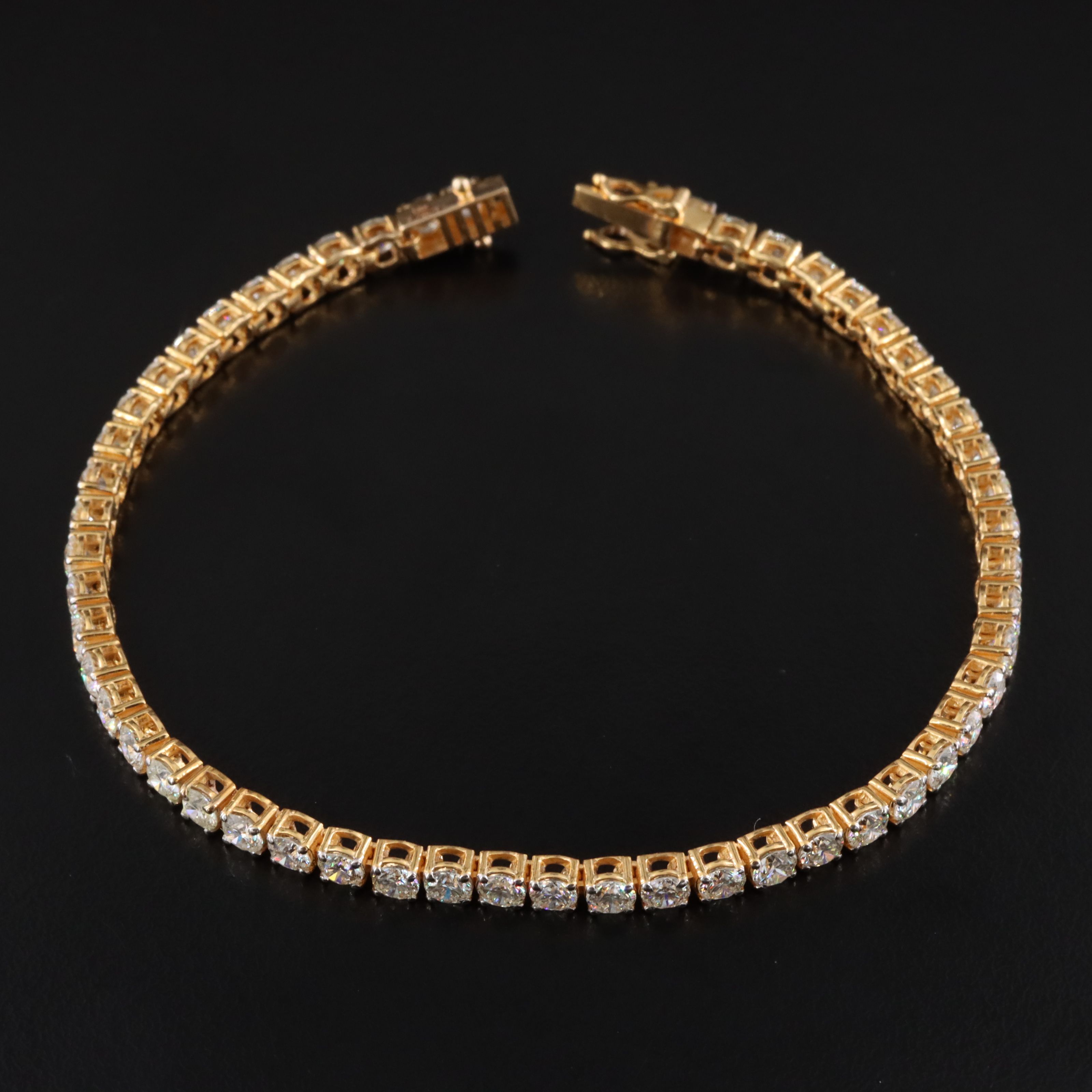 18K Italian 7.78 CTW Diamond Line Bracelet