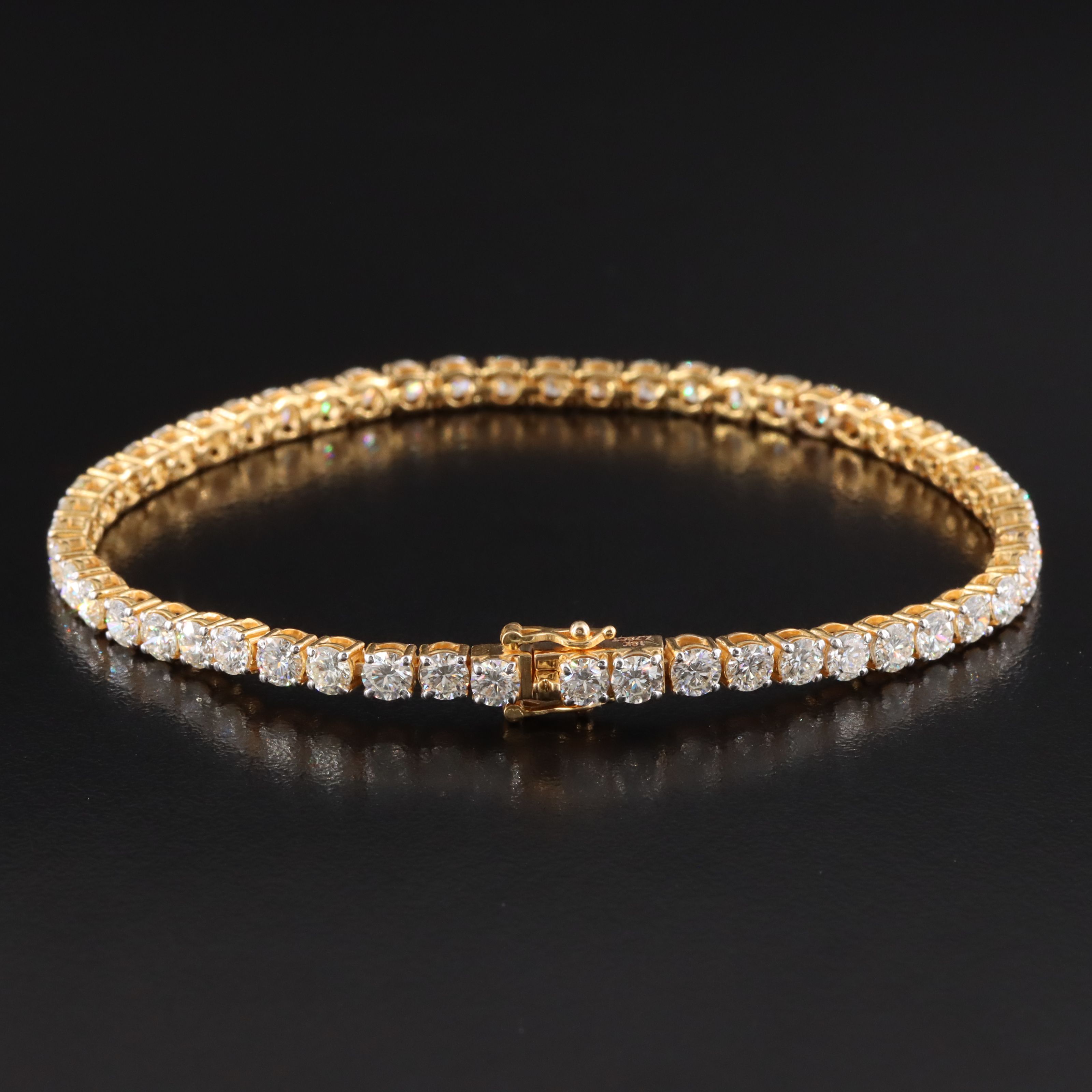 18K Italian 7.78 CTW Diamond Line Bracelet