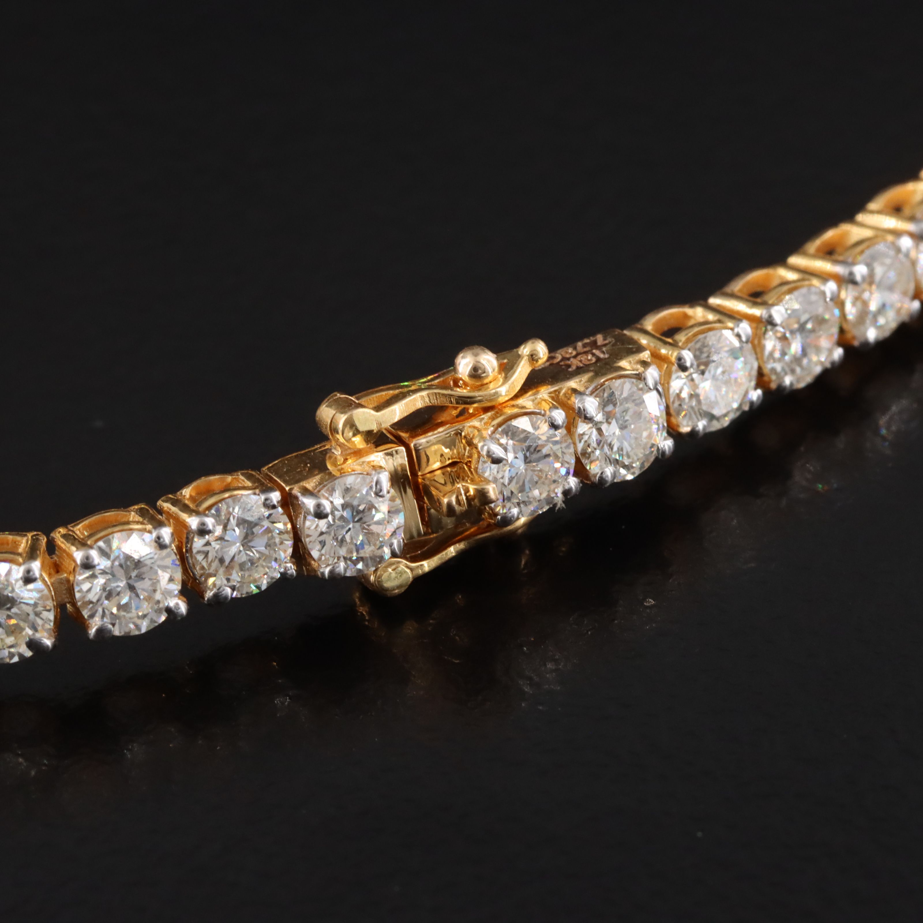 18K Italian 7.78 CTW Diamond Line Bracelet