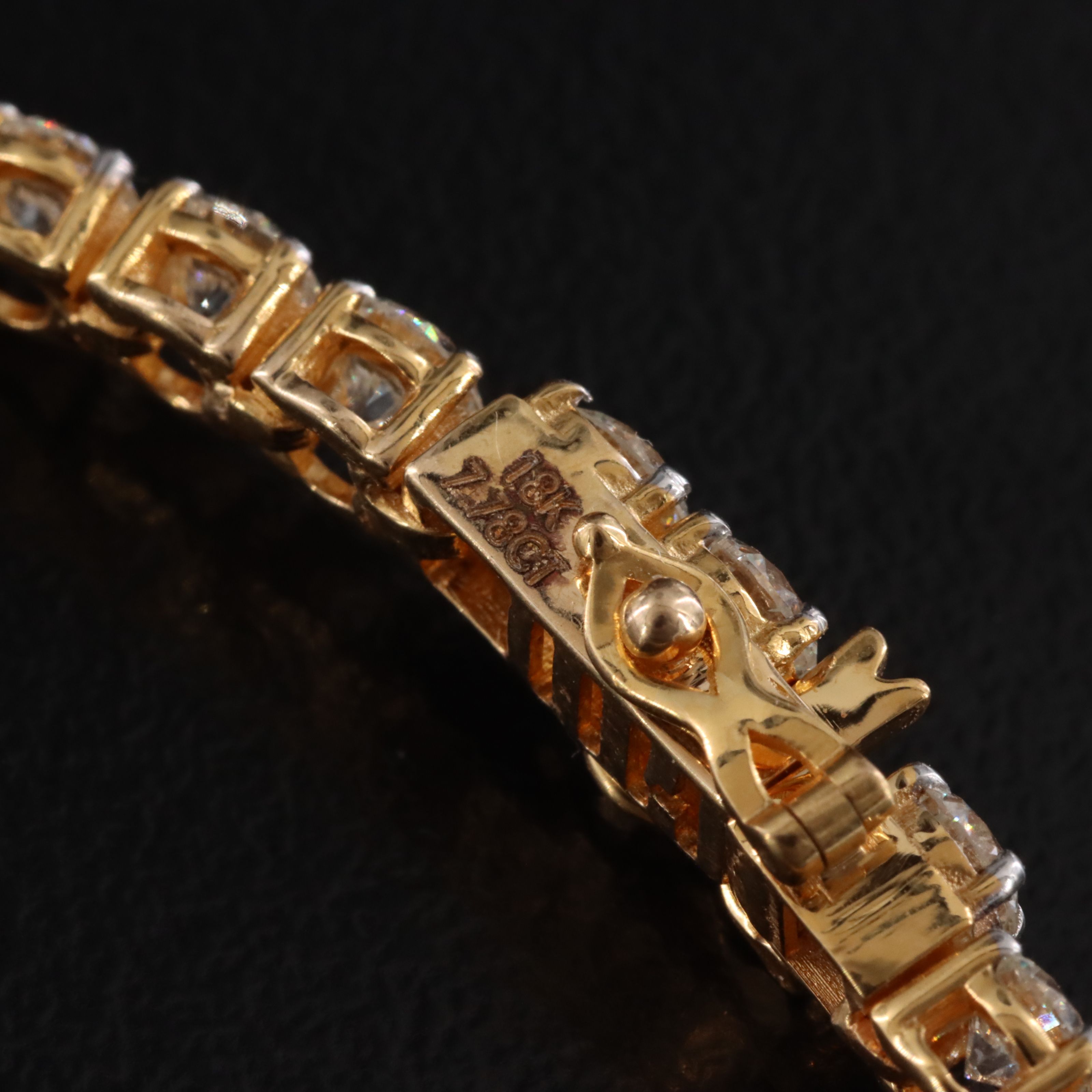 18K Italian 7.78 CTW Diamond Line Bracelet