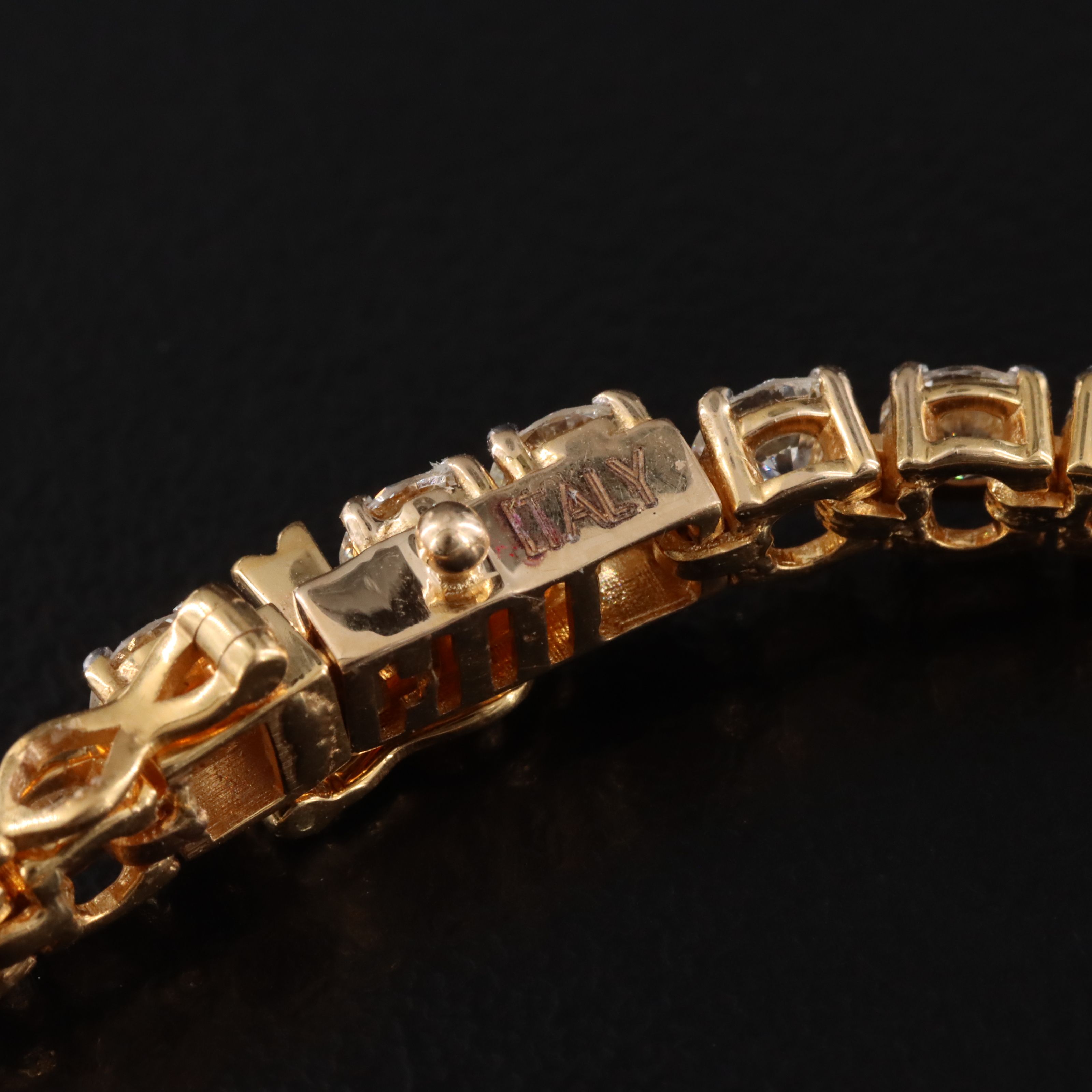 18K Italian 7.78 CTW Diamond Line Bracelet